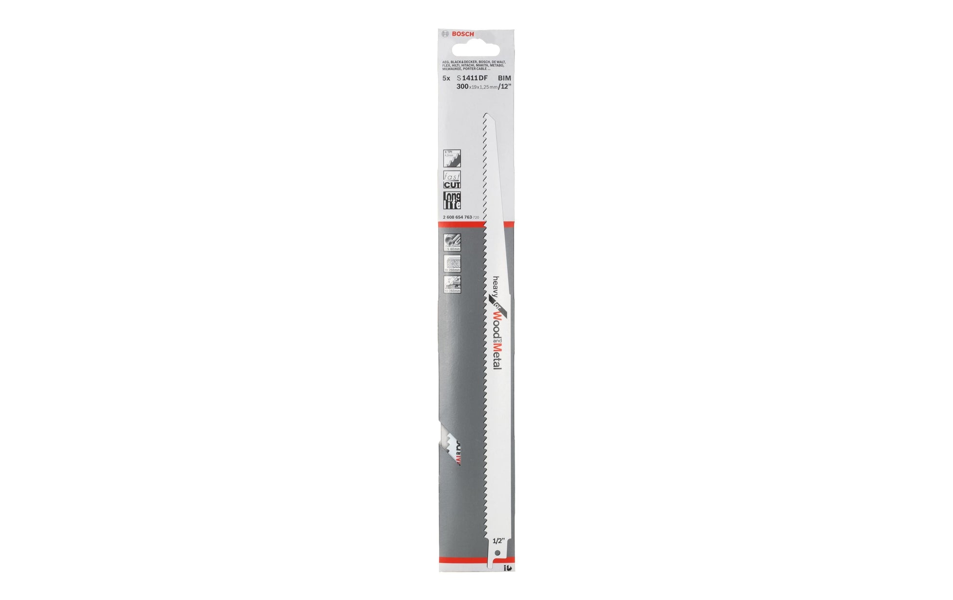 Bosch Professional S 1411 DF Säbelsägeblatt – für Metall – 5 Stk