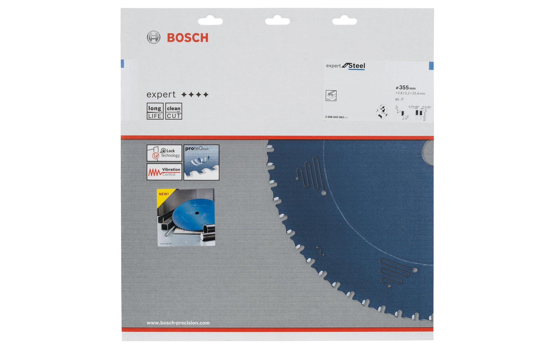 Bosch Professional – Kreissägeblatt, 2608643062, 355 mm × 25,4 mm × 2,6 mm