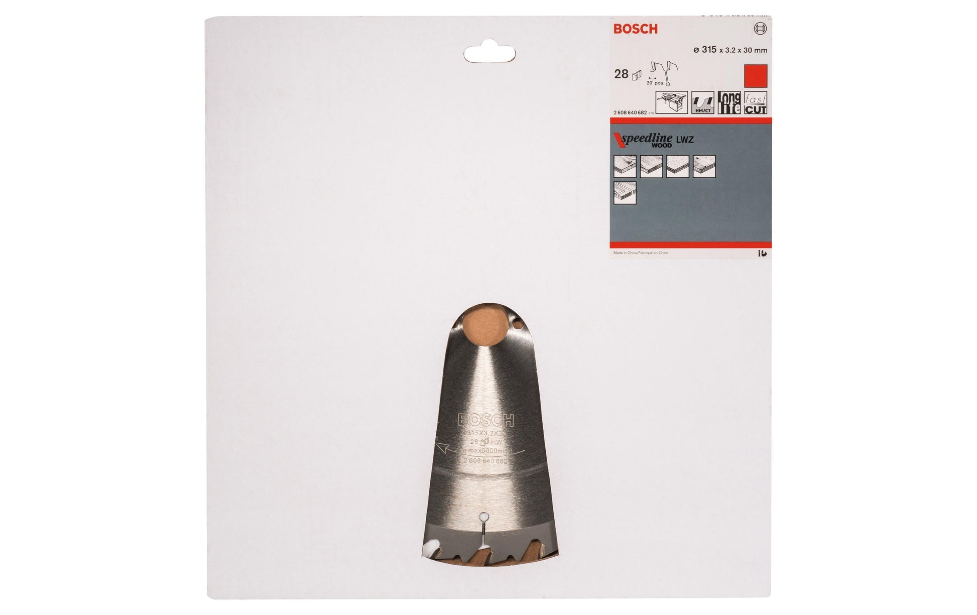 Bosch Professionelles Speedline Wood Kreissägeblatt 315 × 30 × 3,2 mm, 28 Zähne – für Holz – 1 Stück