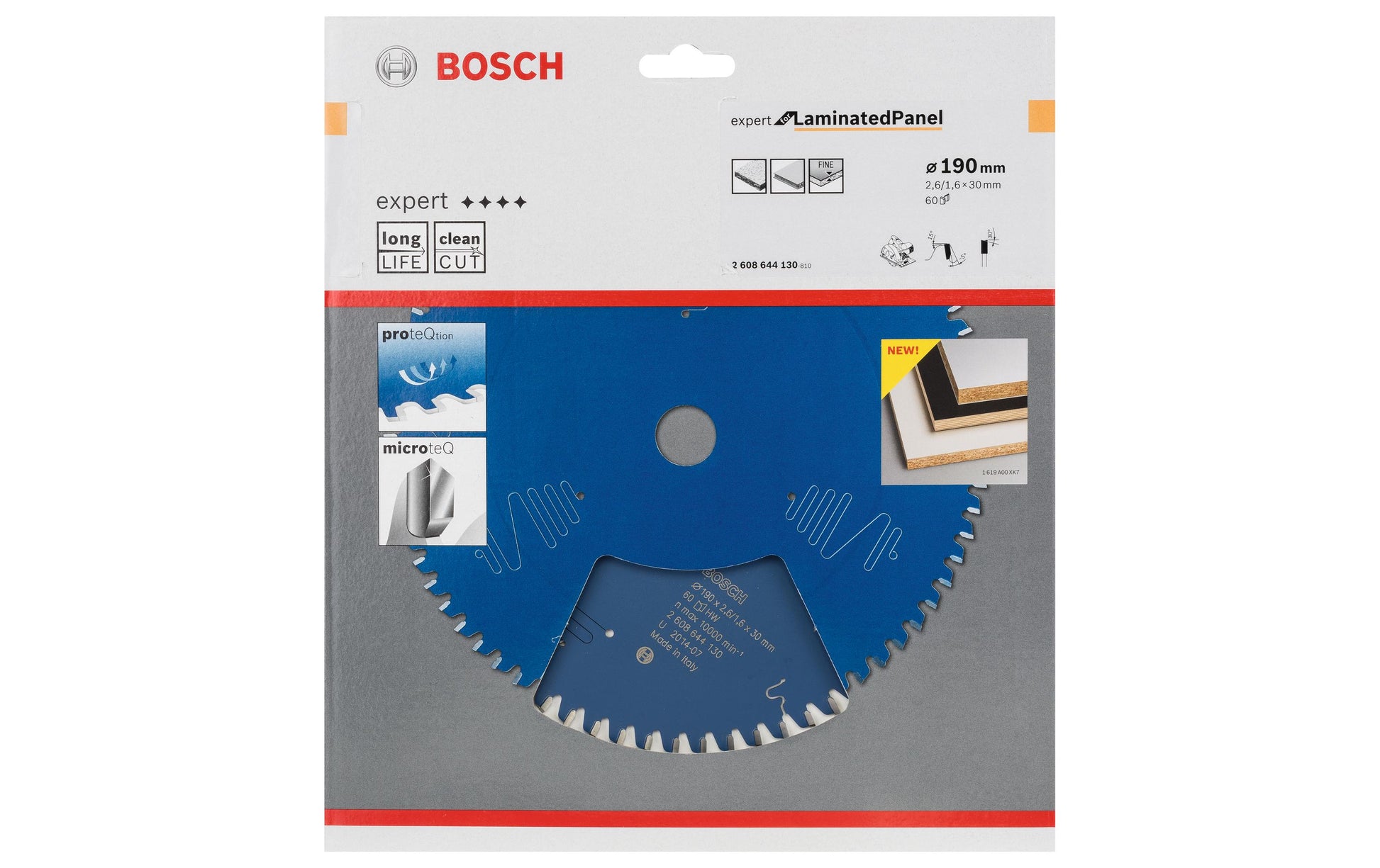 Bosch Professional – Kreissägeblatt, 60 Zähne, 2 608 644 130, 190 mm × 30 mm × 1,6 mm