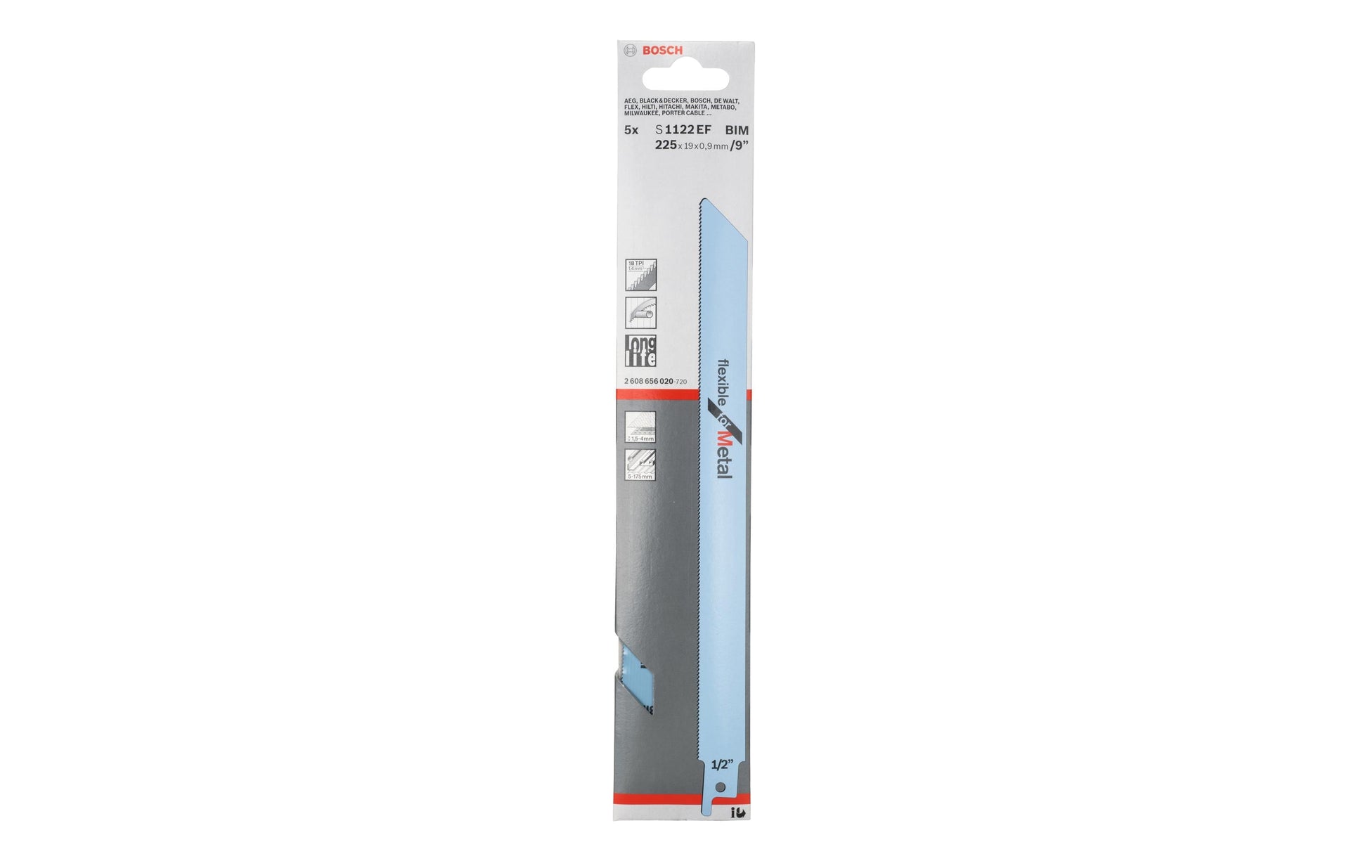 Bosch Professionelles Säbelsägeblatt 225 mm Bimetall – für Metall – 5 Stk