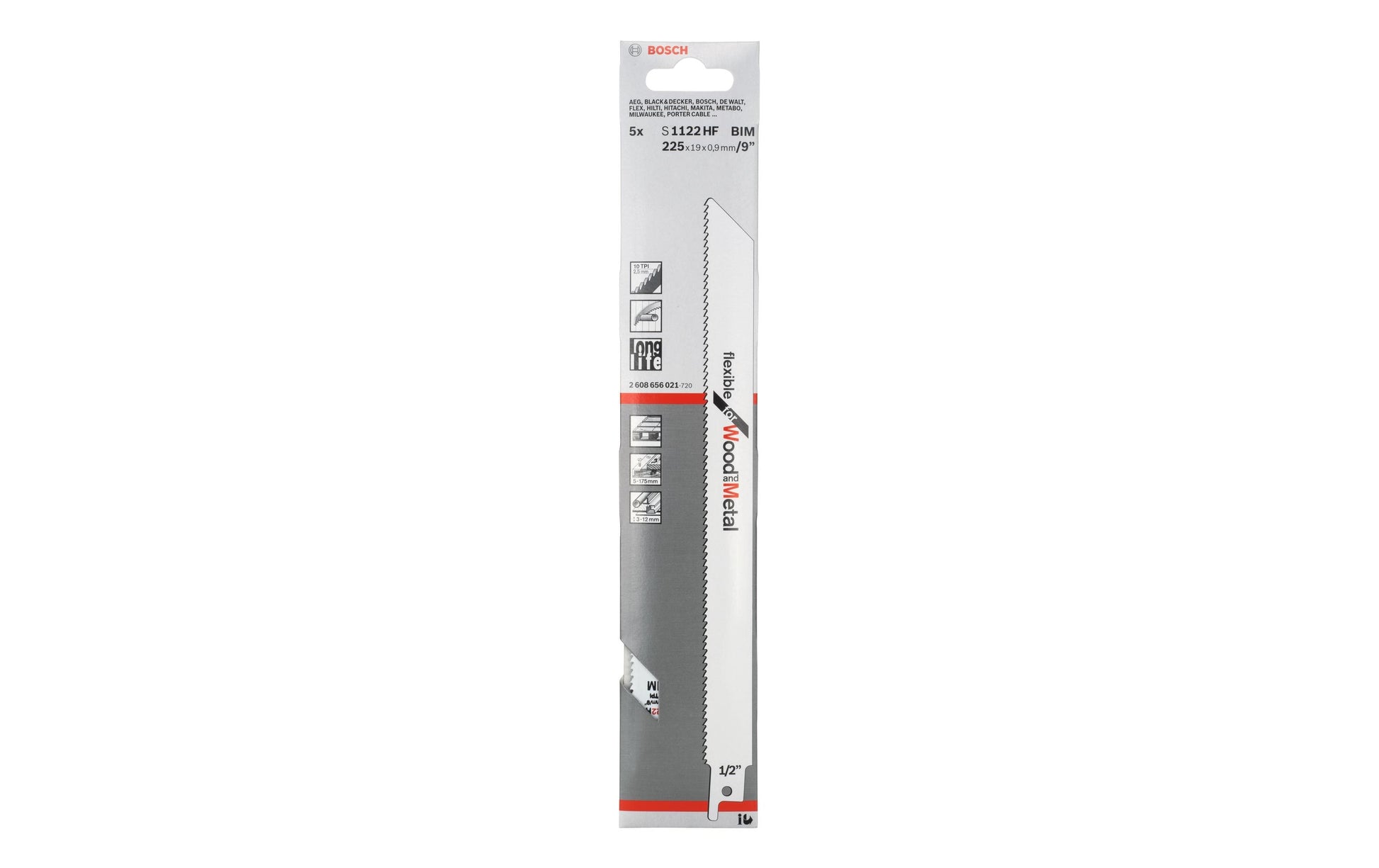 Bosch Professional S 1122 HF Säbelsägeblatt – für Holz – 5 Stk