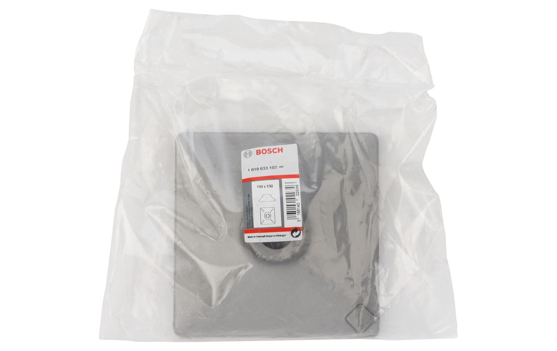 Bosch Professional – Stampfplatte mit Drehhammer, 150 mm × 150 mm, grau