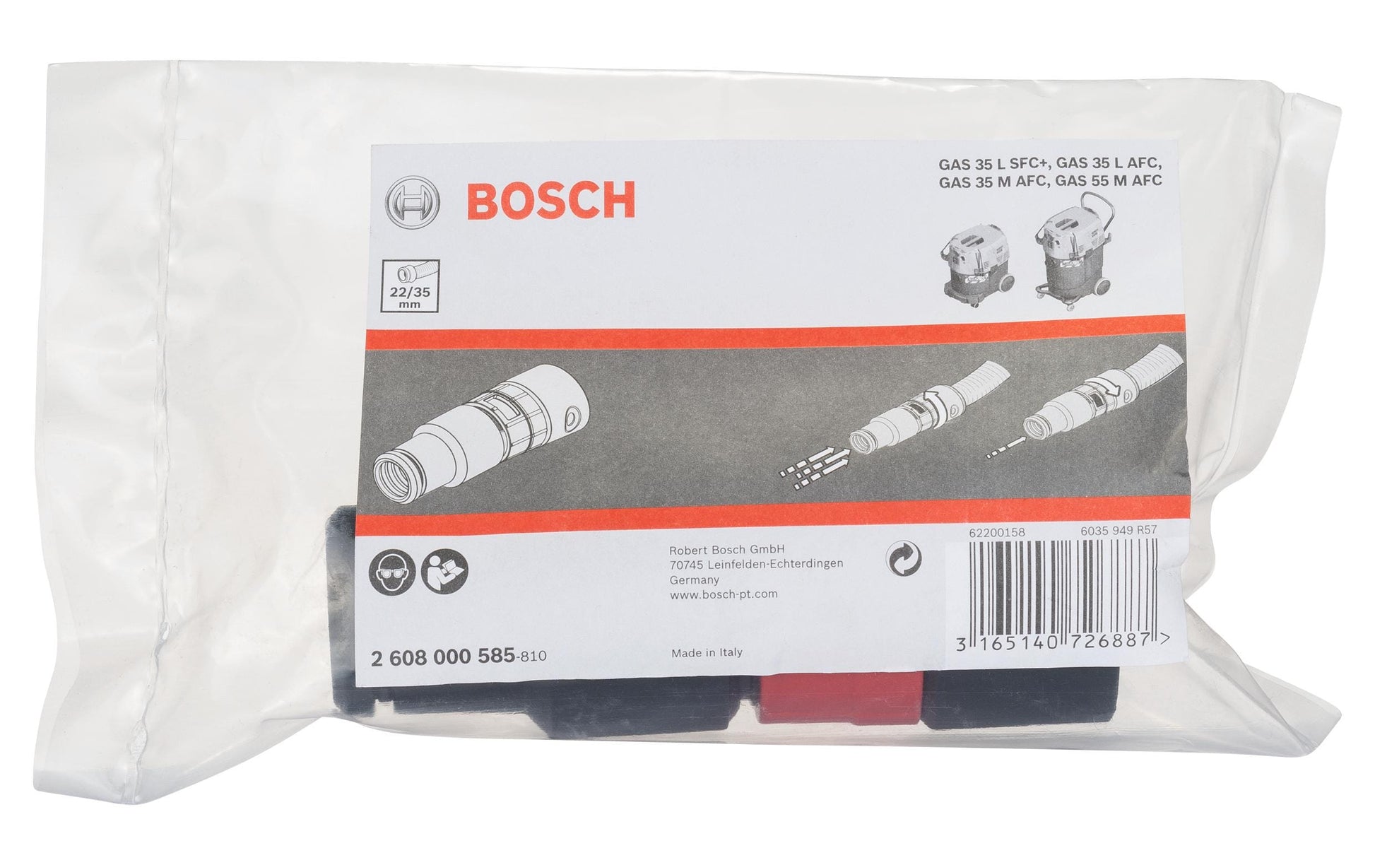 Bosch Professional – Kragen, für GAS 15 PS, GAS 18V-10 L, GAS 35 H AFC und andere, schwarz, rot