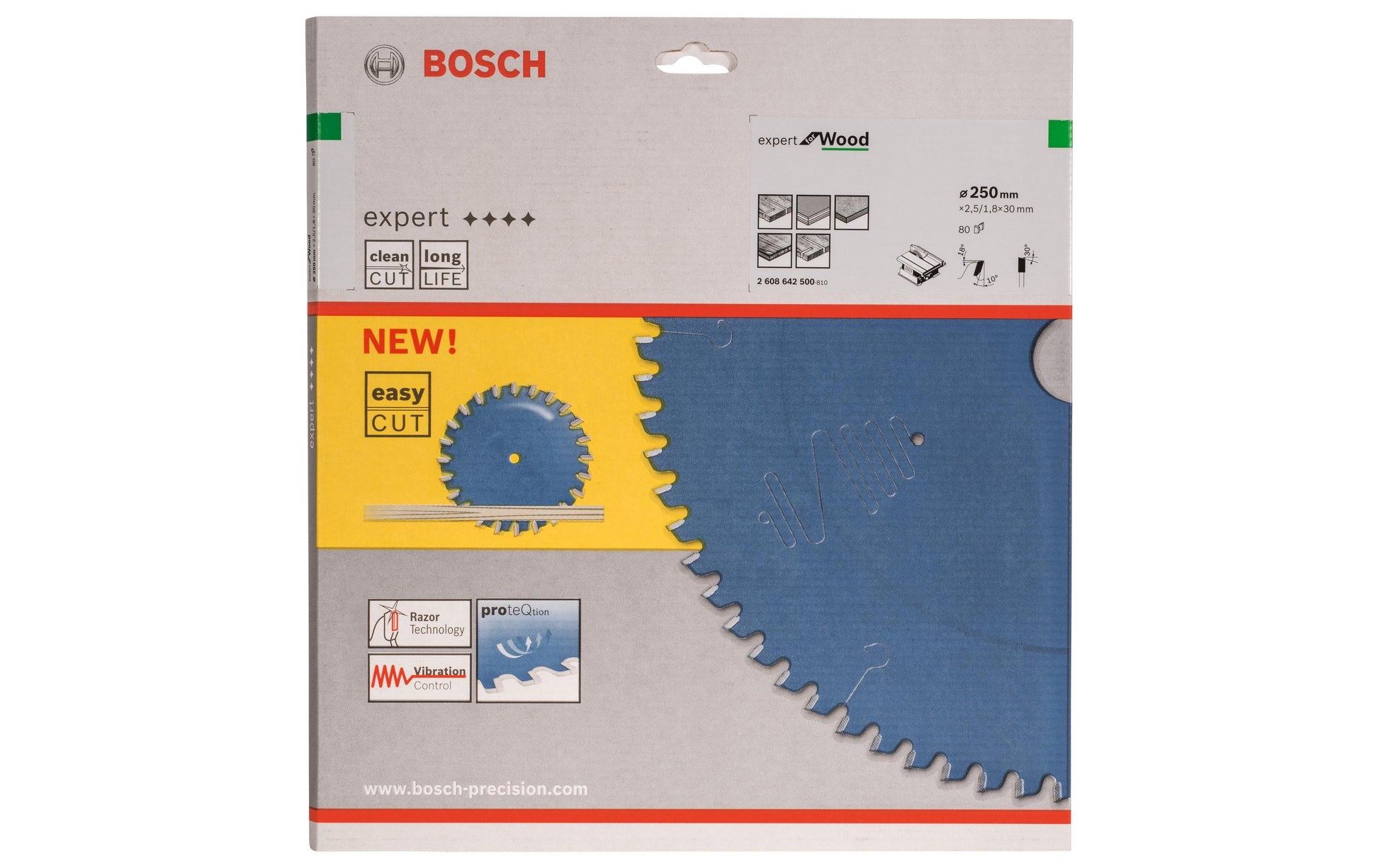 Bosch Professional – Kreissägeblatt, 80 Zähne, 2608642500, 250 mm × 30 mm × 2,5 mm