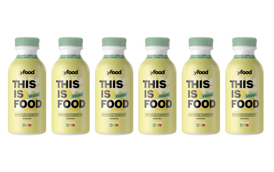 YFood – Trinkmahlzeit, Banane, zuckerfrei, vegan – 6 × 5 dl