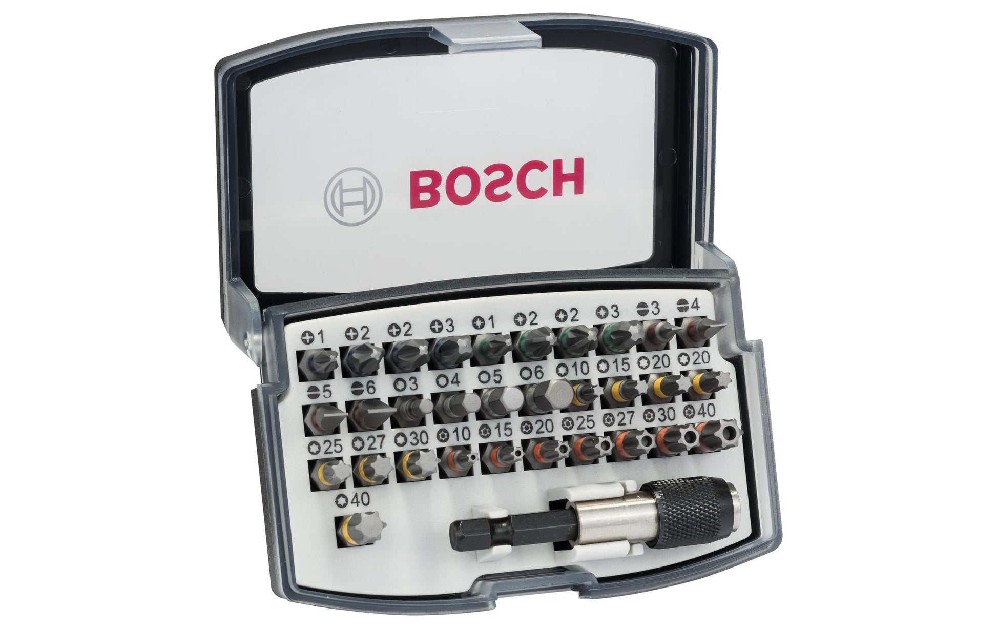 Bosch Professionelles Schrauberbit-Set 25 mm Sechskant – 32-tlg. – für Schrauben