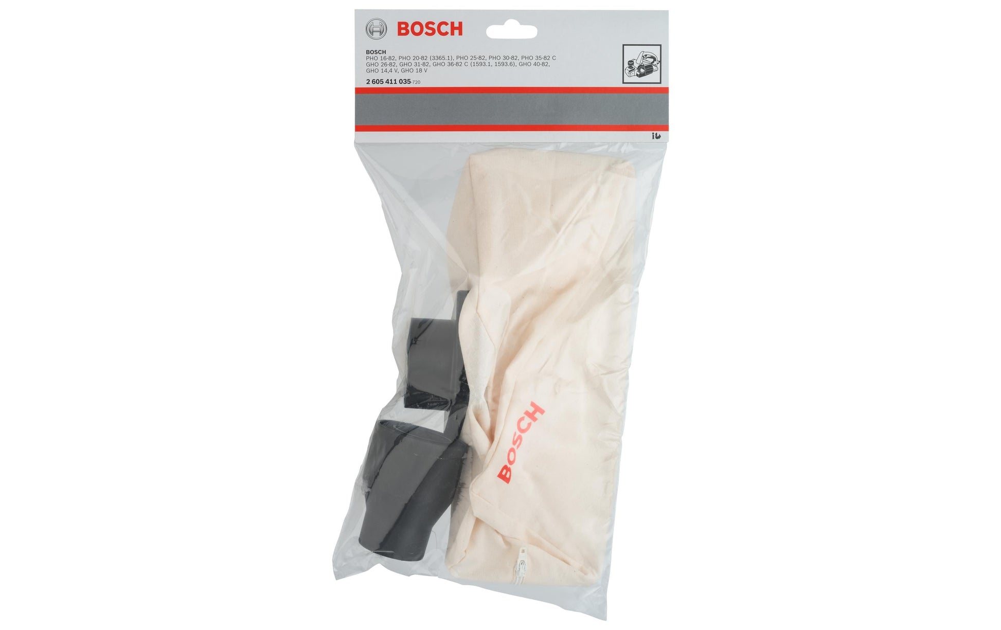 Bosch Professional Staubbeutel, für GHO 10-82, GHO 14,4 V, GHO 14,4 V-LI und andere, grau
