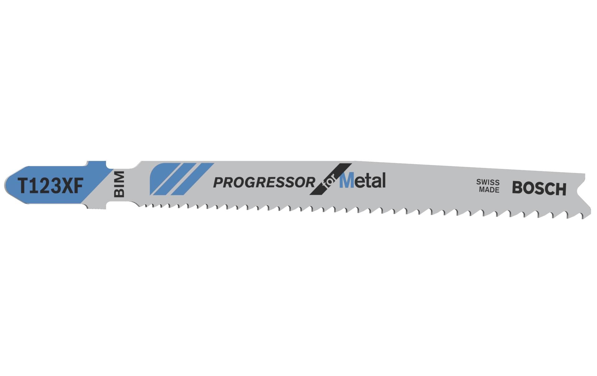 Bosch Professionelles Stichsägeblatt T 123 XF – für Metall – 5 Stk