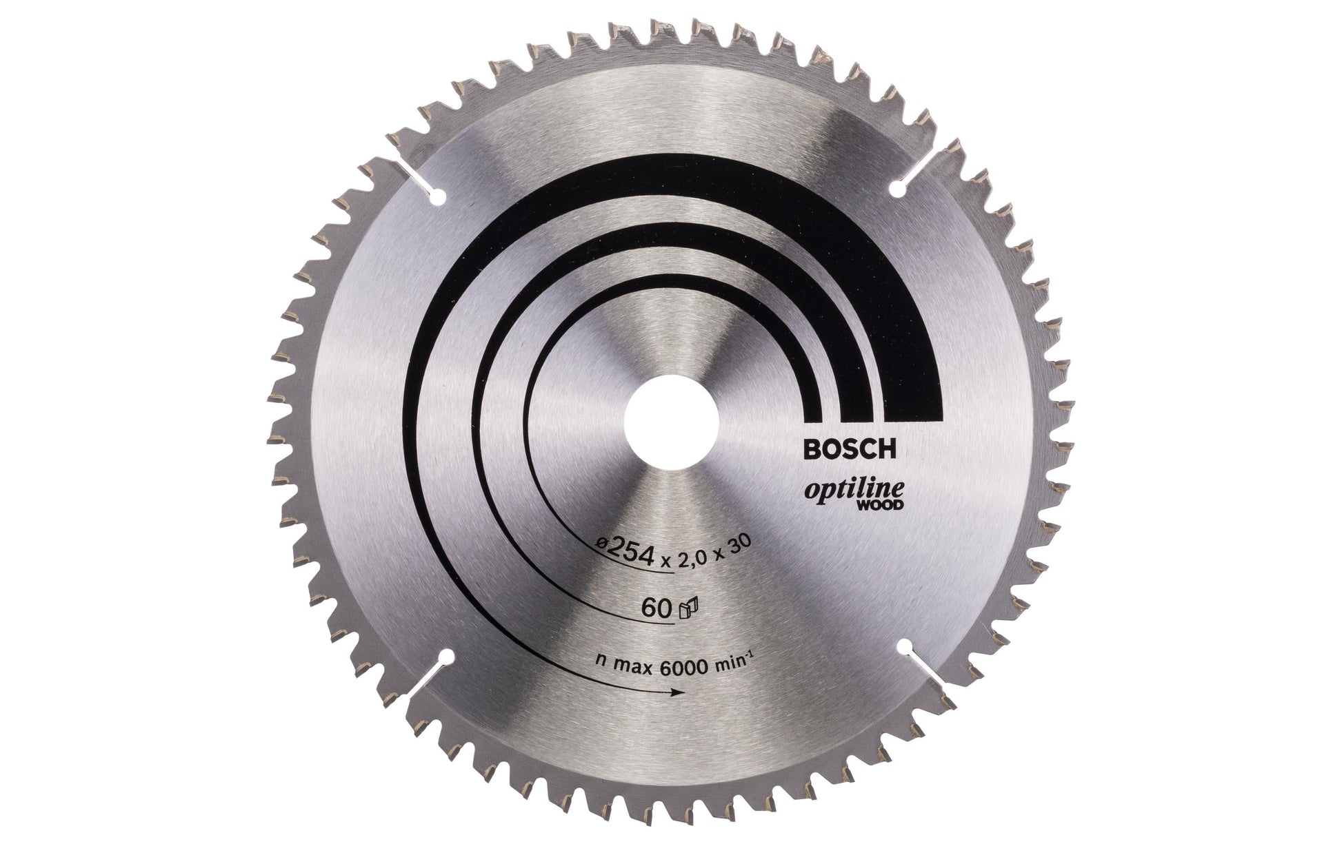 Bosch Professionelles Optiline Wood Kreissägeblatt 254 × 30 × 2 mm, 60 Zähne – für Holz – 1 Stk