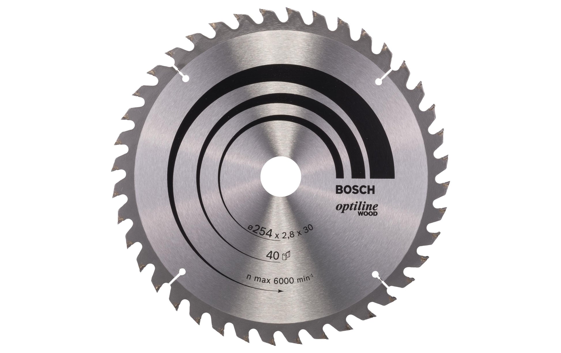 Bosch Professional – Kreissägeblatt, Optiline Wood, 254 mm × 30 mm × 2,8 mm, 40 Zähne