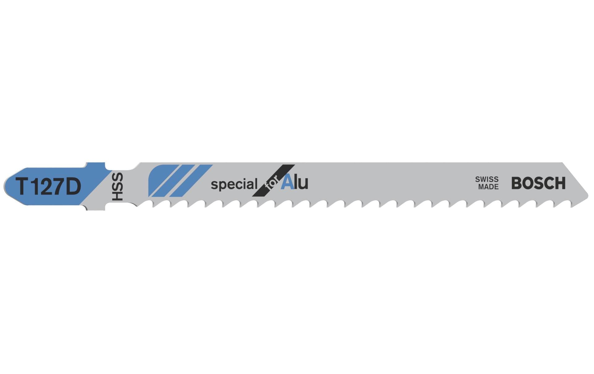 Bosch Professionelles T 127 D Stichsägeblatt 3 mm × 100 mm HSS – für Metall – 5 Stk
