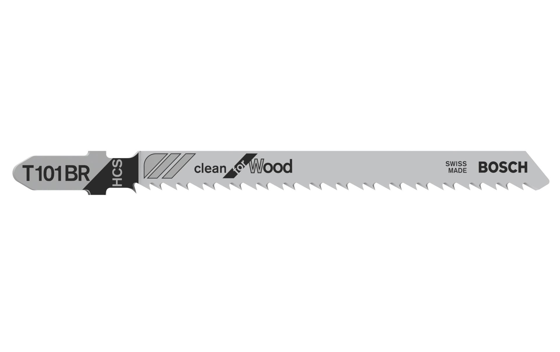 Bosch Professional T 101 BR Stichsägeblatt 100 × 2,5 mm HCS – für Holz – 5 Stk