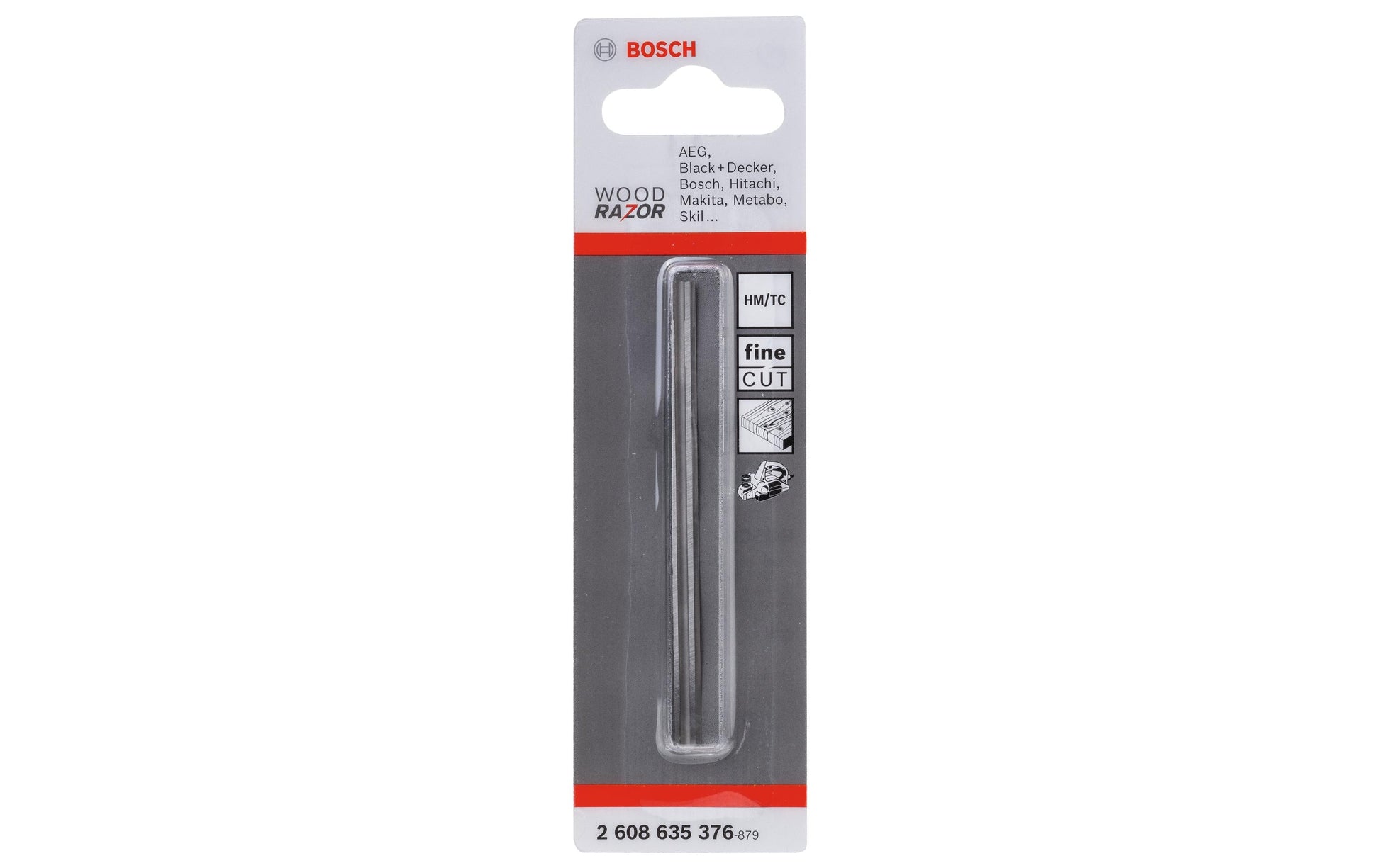 Bosch Professionelles Hobelmesser 82 × 5,5 × 1,1 mm Hartmetall – für Holz – 1 Stk