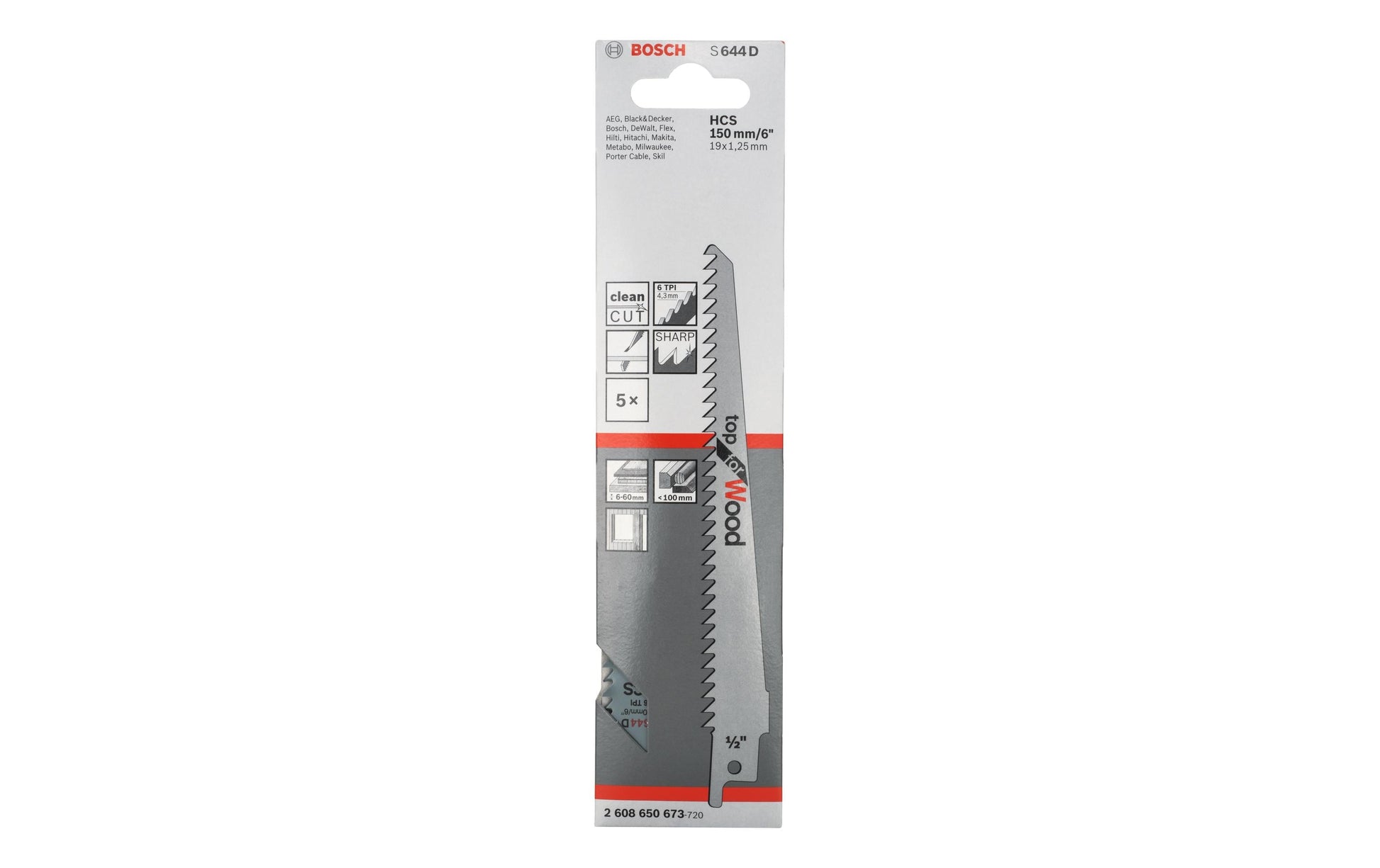 Bosch Professional S 644 D Säbelsägeblatt – 5 Stk – für Holz