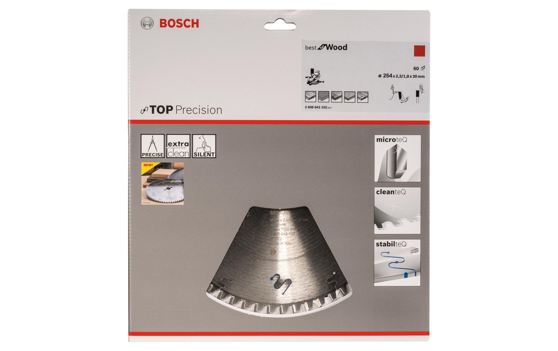 Bosch Professional – Kreissägeblatt, Top Precision Best Wood, 2608642102, 254 mm × 30 mm × 2,3 mm