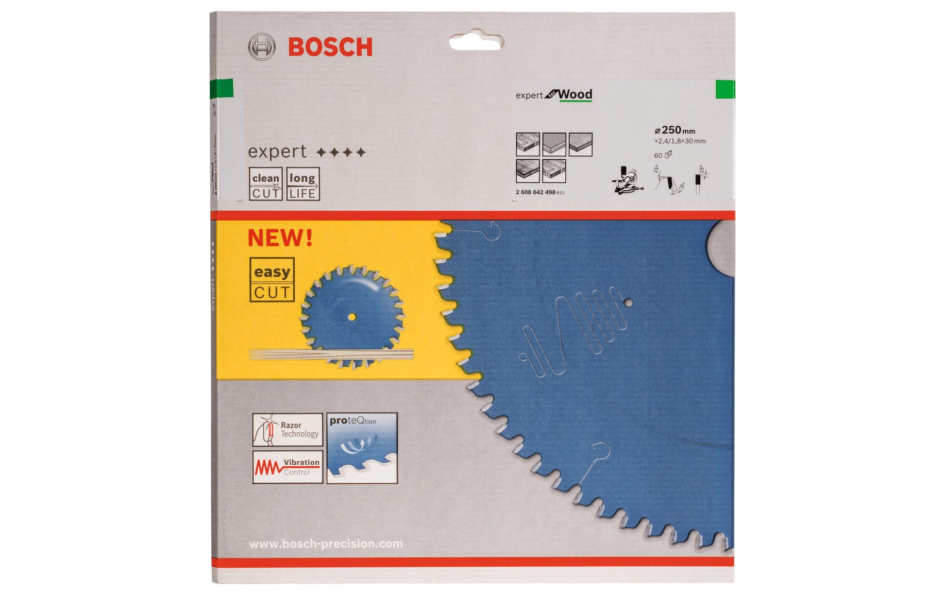 Bosch Professional – Kreissägeblatt, 60 Zähne, 2608642498, 250 mm