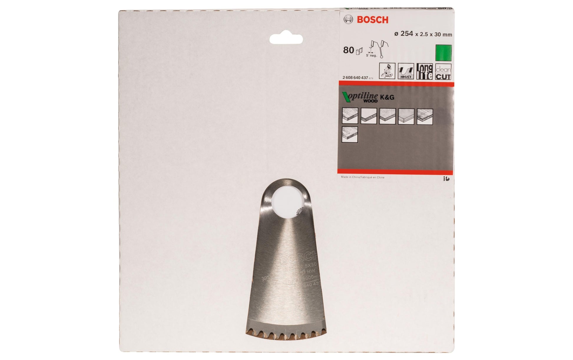 Bosch Professional – Kreissägeblatt, Optiline Wood, 254 mm × 30 mm × 2,5 mm