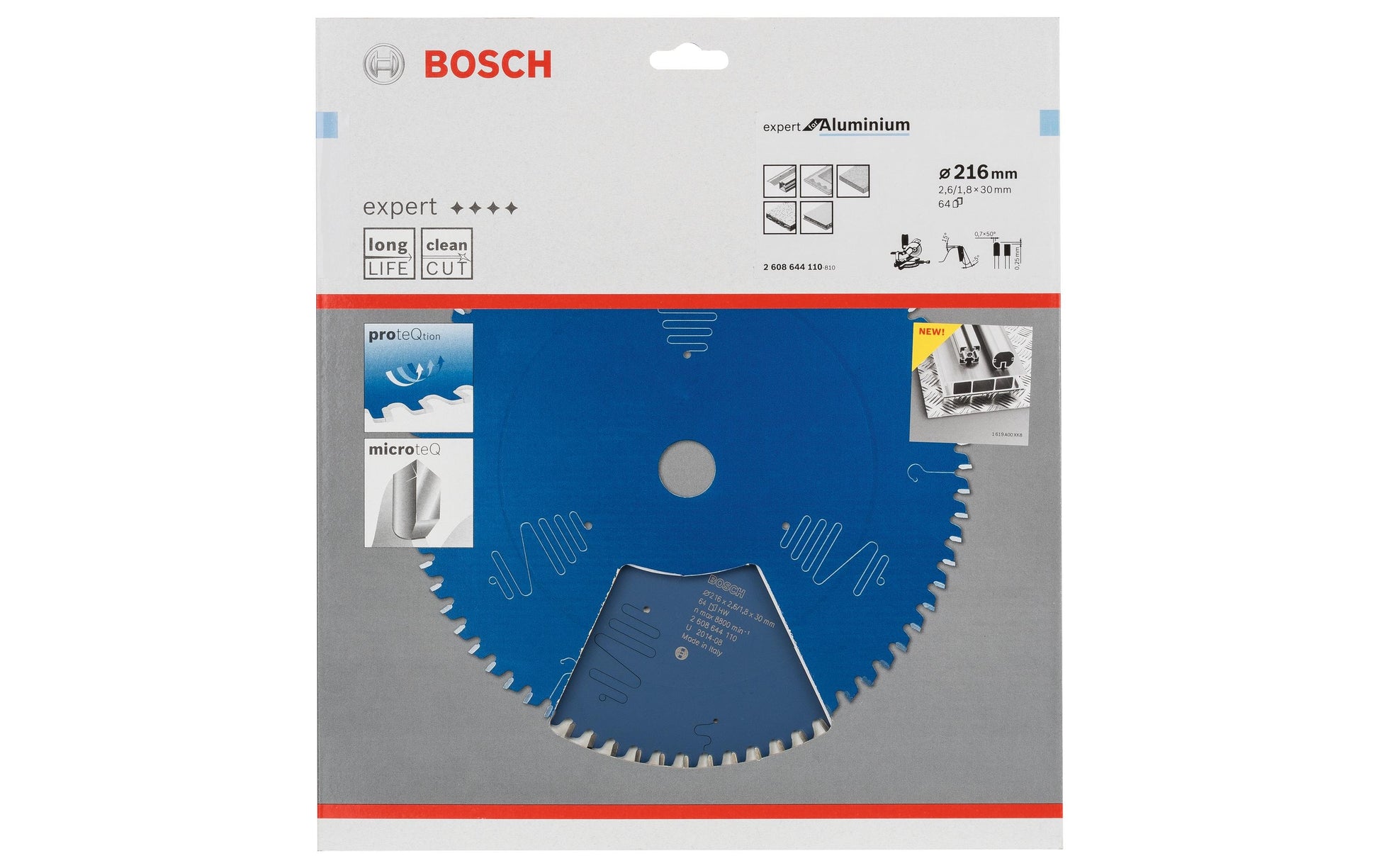 Bosch Professional – Kreissägeblatt, 64 Zähne, Expert Aluminium, 216 mm × 30 mm × 2,6 mm