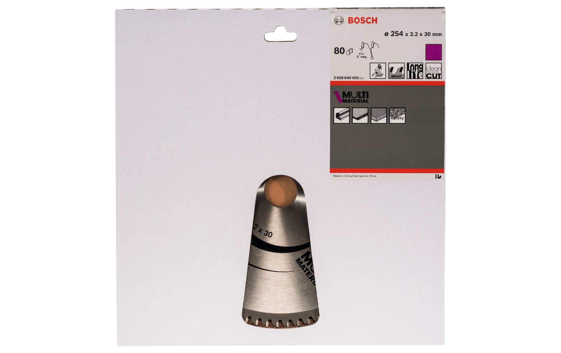 Bosch Professional – Kreissägeblatt, Multi Material, 254 mm × 30 mm × 3,2 mm