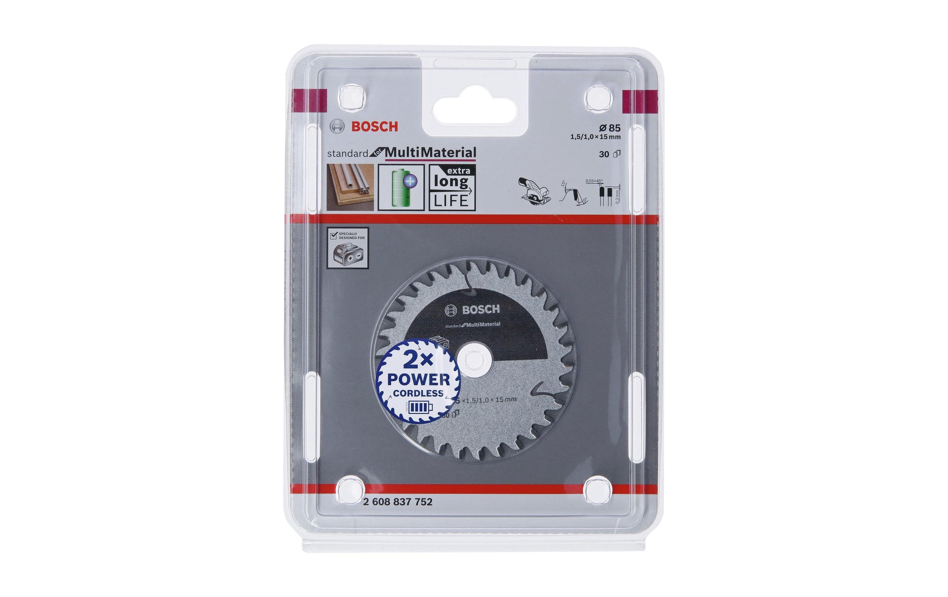 Bosch Professionelles Kreissägeblatt 85 mm Hartmetall, 30 Zähne – für Holz