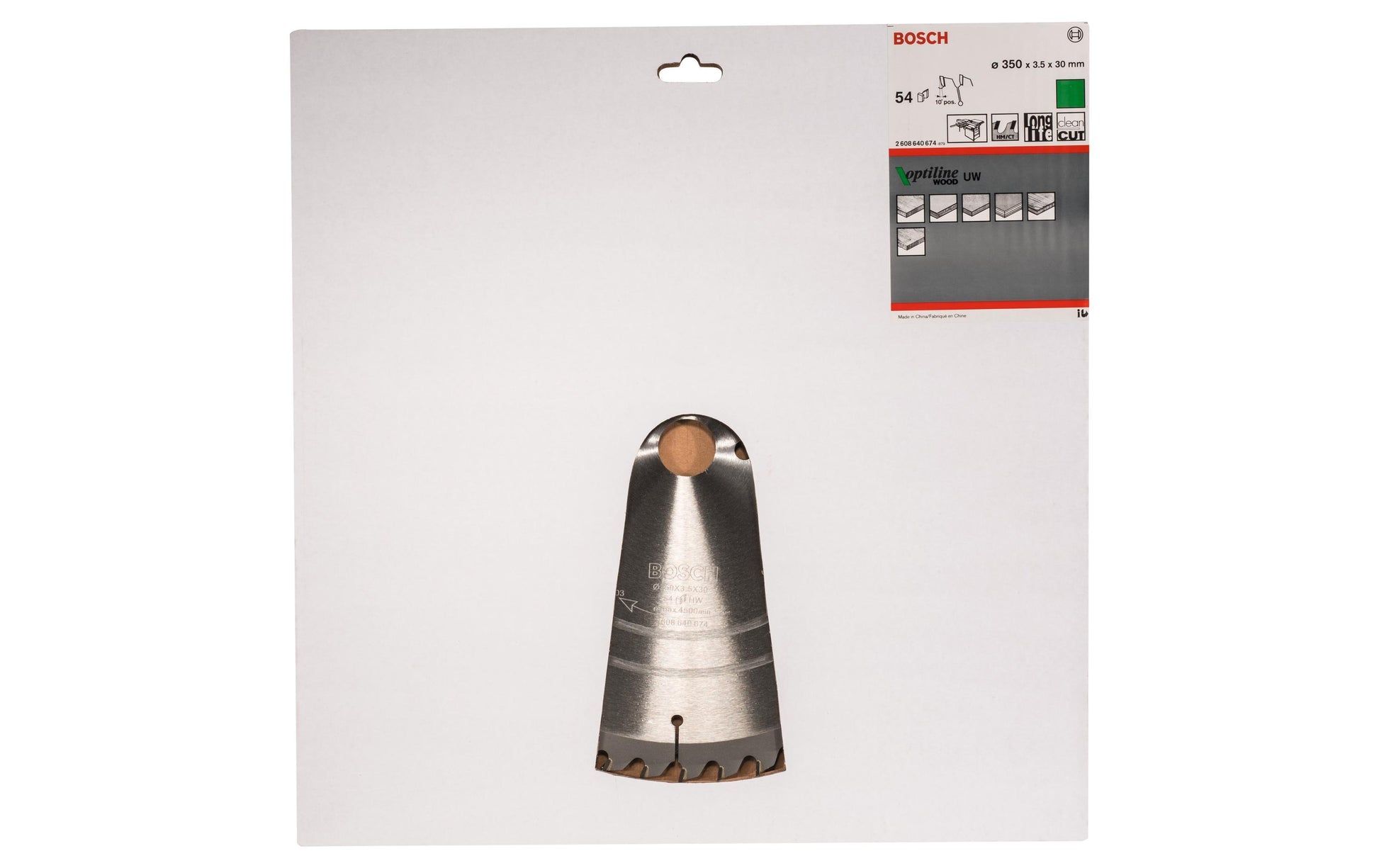 Bosch Professional – Kreissägeblatt, 54 Zähne, Optiline Wood, 350 mm × 30 mm × 2,5 mm