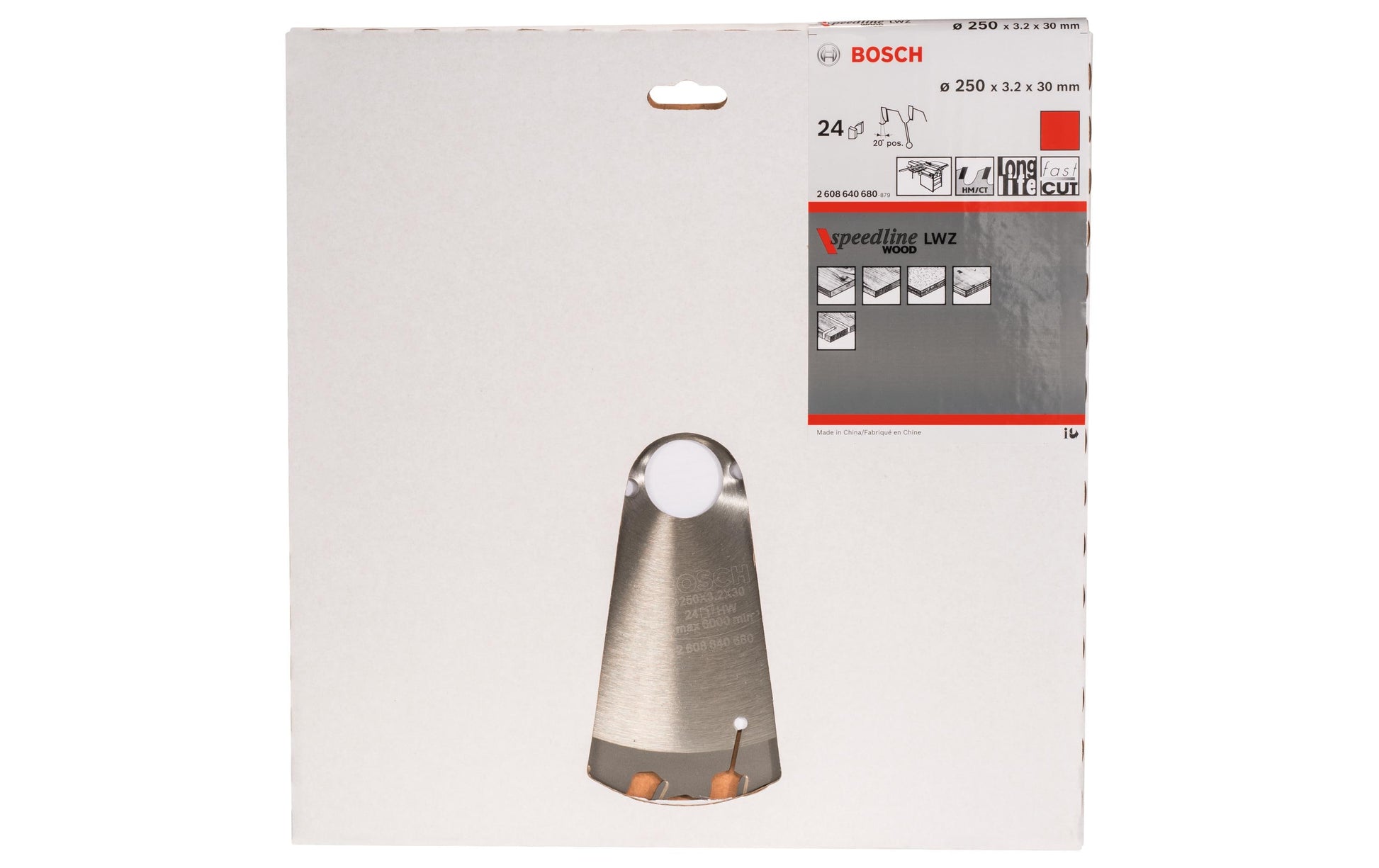 Bosch Professional – Kreissägeblatt, Speedline Wood, 2608640680, 250 mm × 30 mm × 3,2 mm