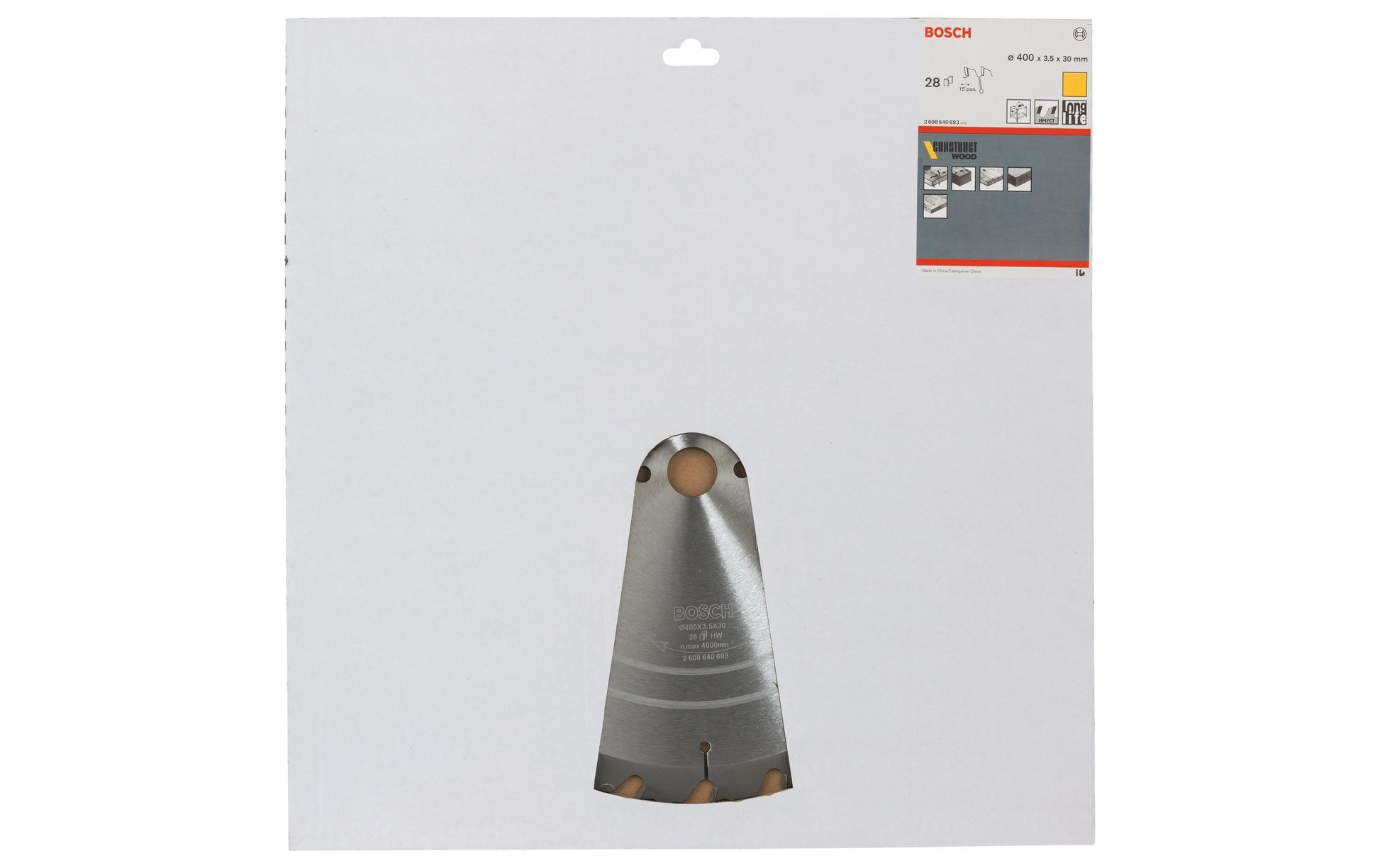 Bosch Professional – Kreissägeblatt, Construct Wood, 2 608 640 693, 400 mm × 30 mm × 3.5 mm