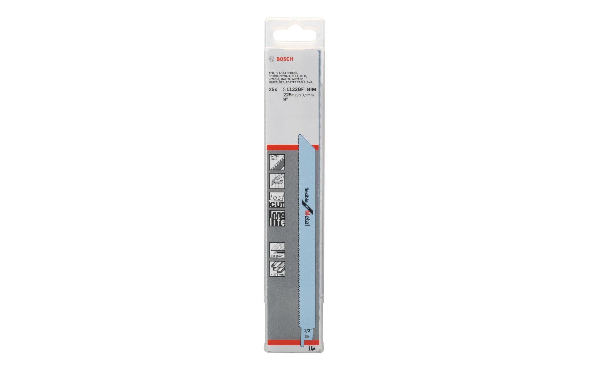 Bosch Professional – Säbelsägeblatt, S 1122 BF, 225 mm, 25 Stk.