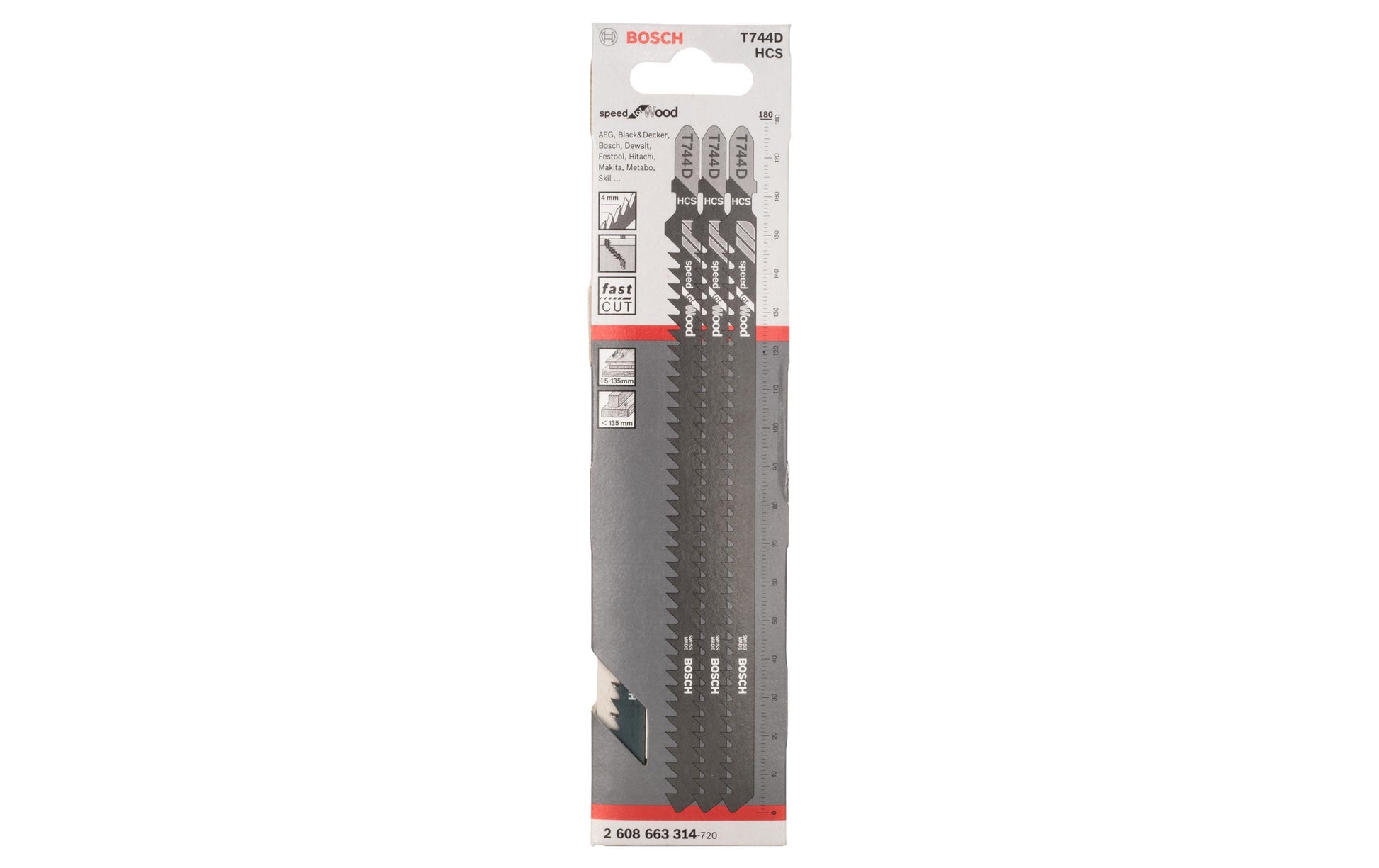 Bosch Professional T 744 D Stichsägeblatt – für Holz – 3 Stk