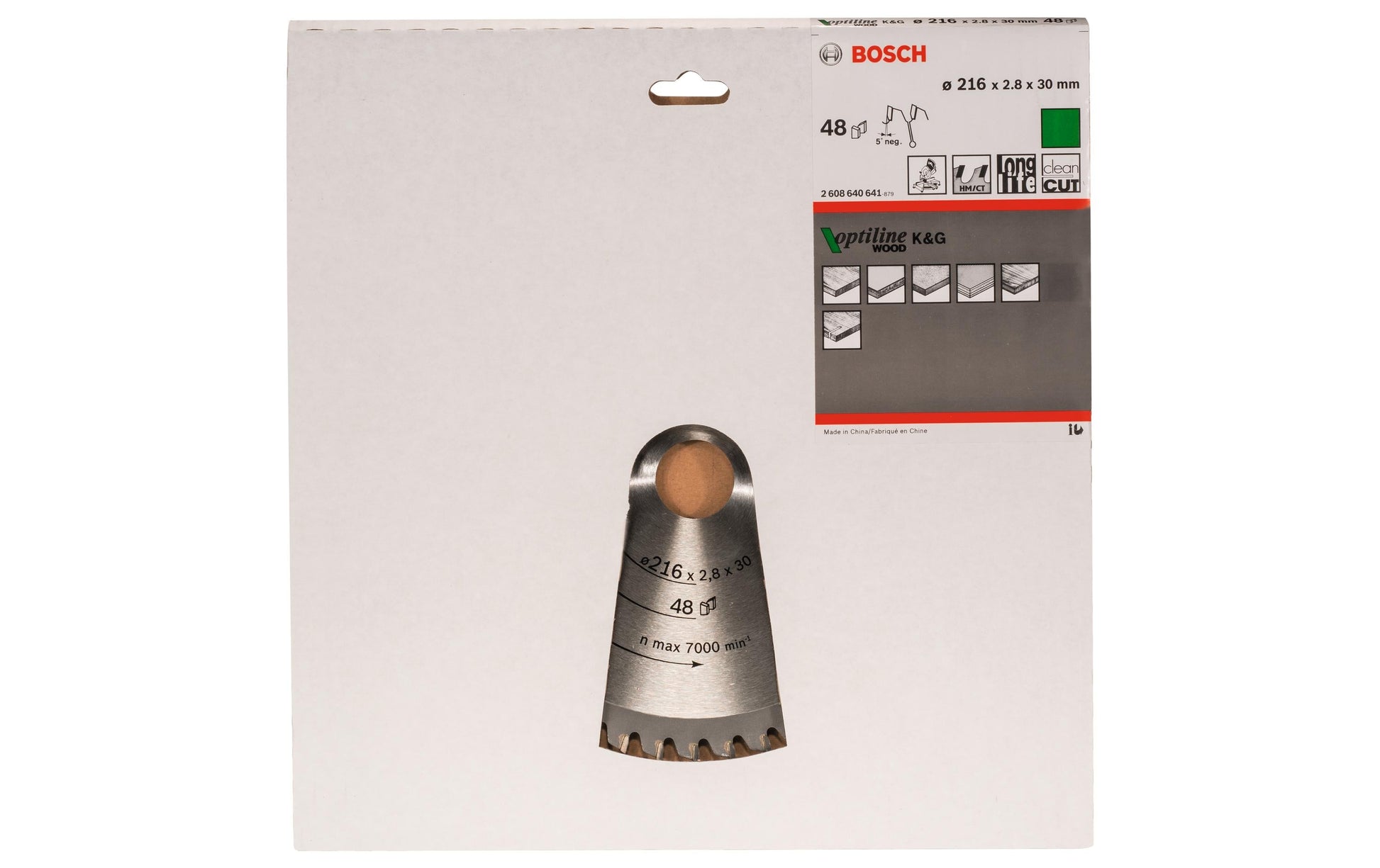 Bosch Professionelles Optiline Wood Kreissägeblatt 216 × 30 × 2,8 mm, 48 Zähne – für Holz