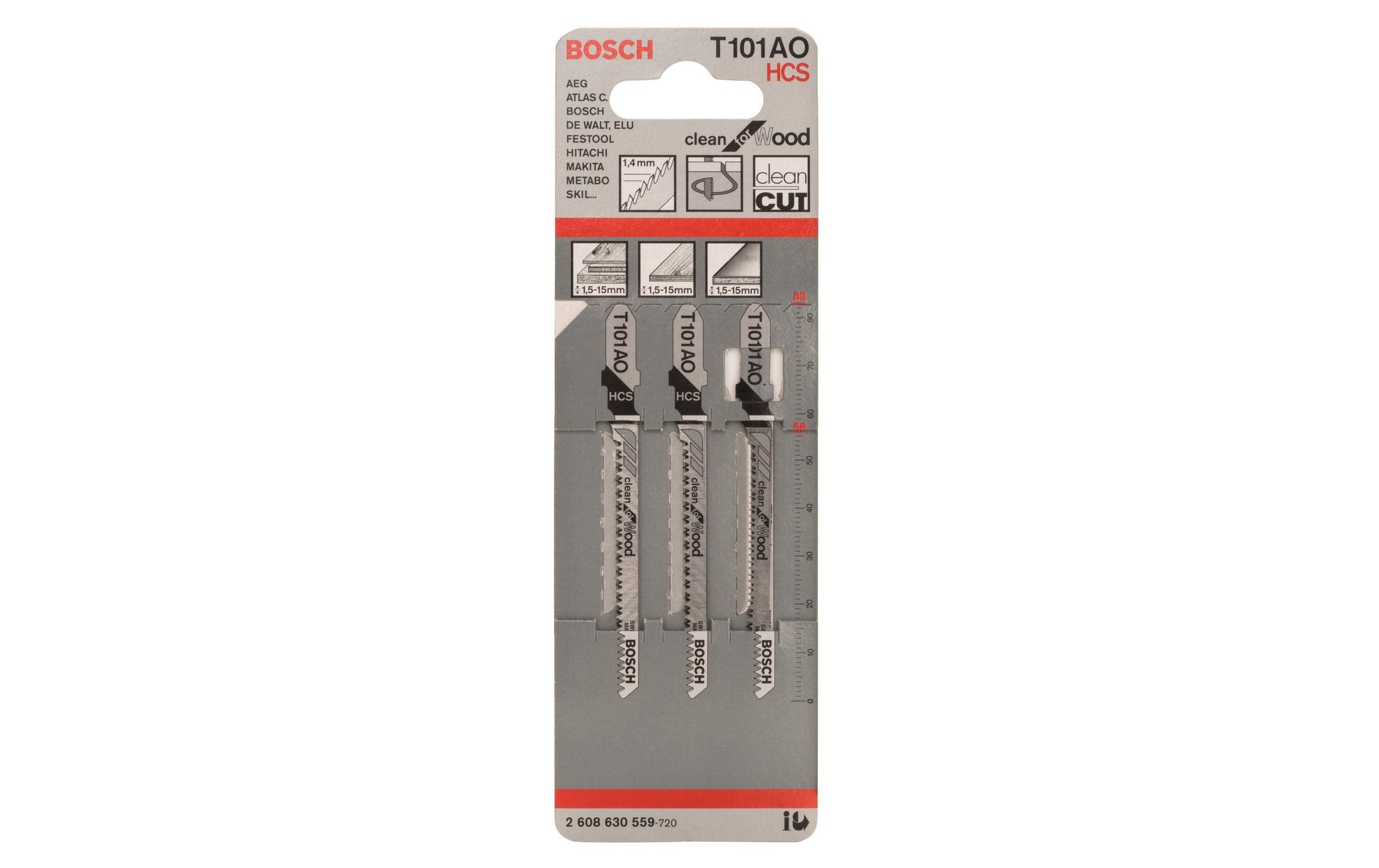 Bosch Professional T 101 AO Stichsägeblatt 83 mm HCS – für Holz – 3 Stk