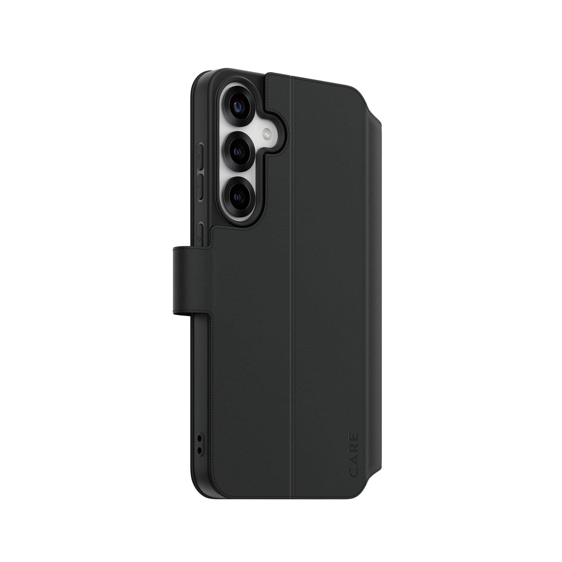 PanzerGlass CARE – Backcover – für Samsung Galaxy S25+ – schwarz – stossgeschützt (bis 2,4 m), mit Standfuss