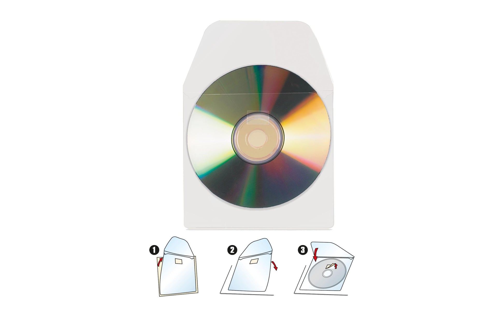 3L CD-/DVD-Hüllen – 100 Disks, PP, 127 × 127 mm