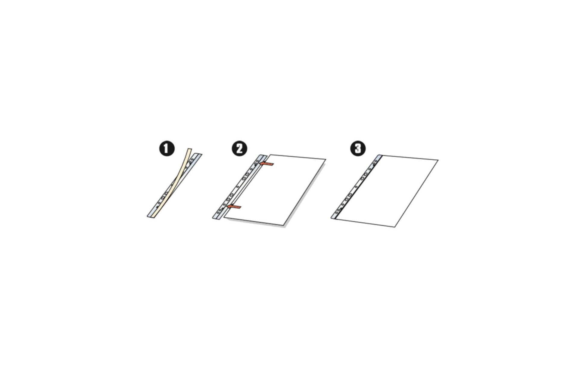 3L Abheftstreifen – für A5 – 125 mm – PET – transparent – selbstklebend – 11-fach – 50 Stk.