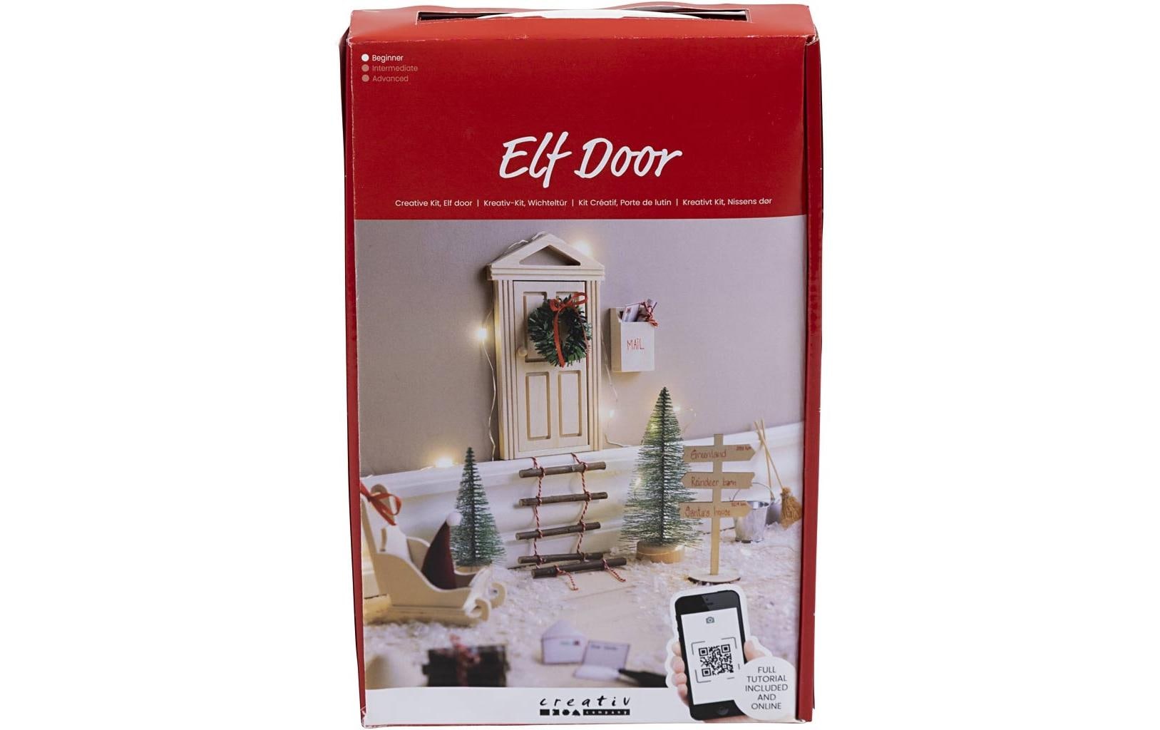 Creativ Company Elfentür-Set aus Sperrholz, Wichtel-Motiv beige/ahorn, 1 Stück