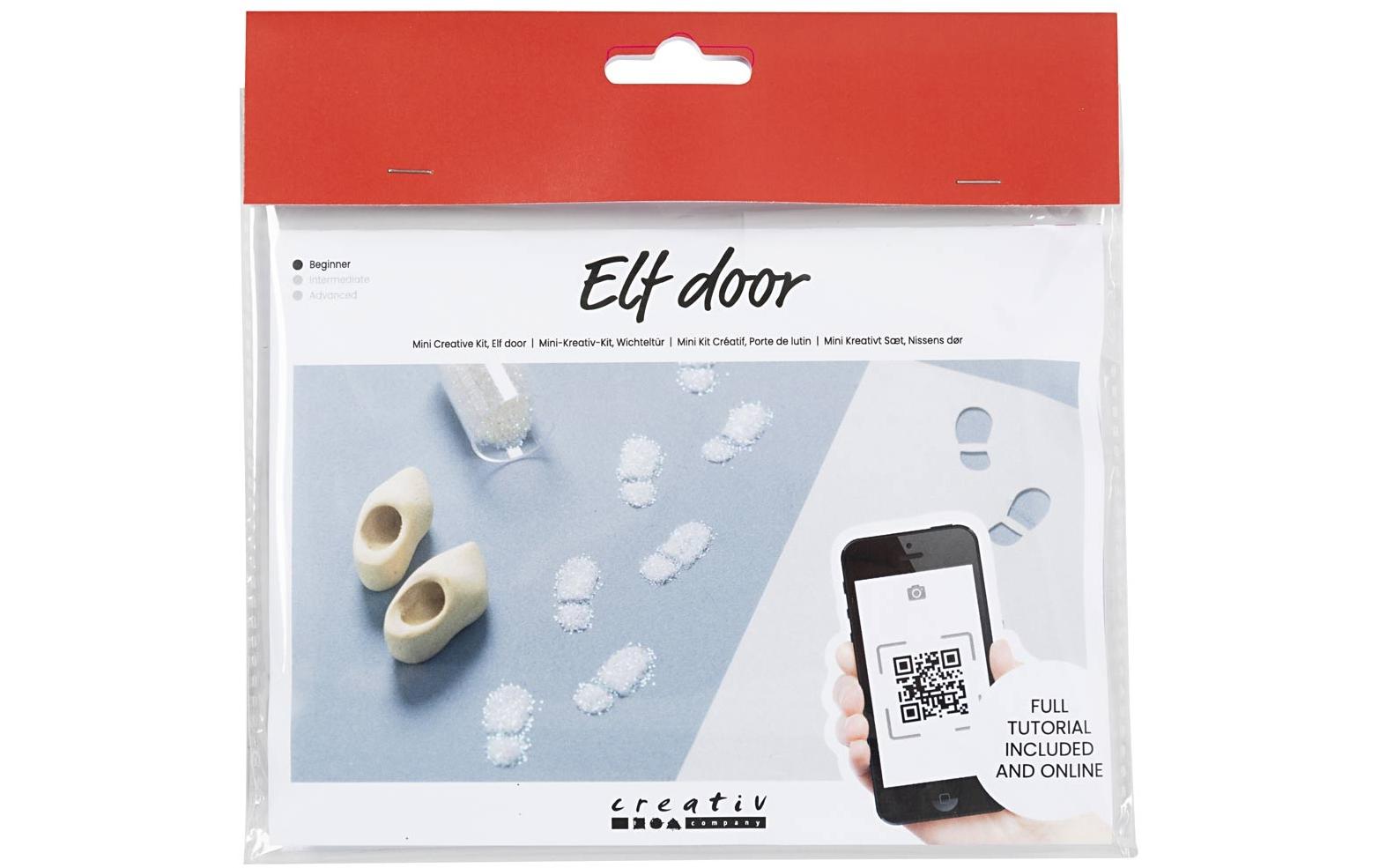 Creativ Company Bastelset – Elfentür / Wichteltür Szene, Weihnachten – Sperrholz, Mehrfarbig