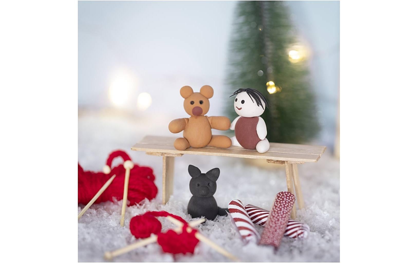 Creativ Company Elfentür / Wichteltür Szene – Bastelset – Wichtel – Weihnachten – Mehrfarbig