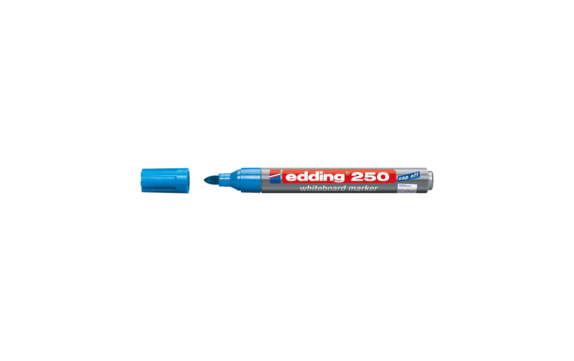 Edding Whiteboard-Marker 250 – Rundspitze 1,5-3 mm – Hellblau – Trocken abwischbar