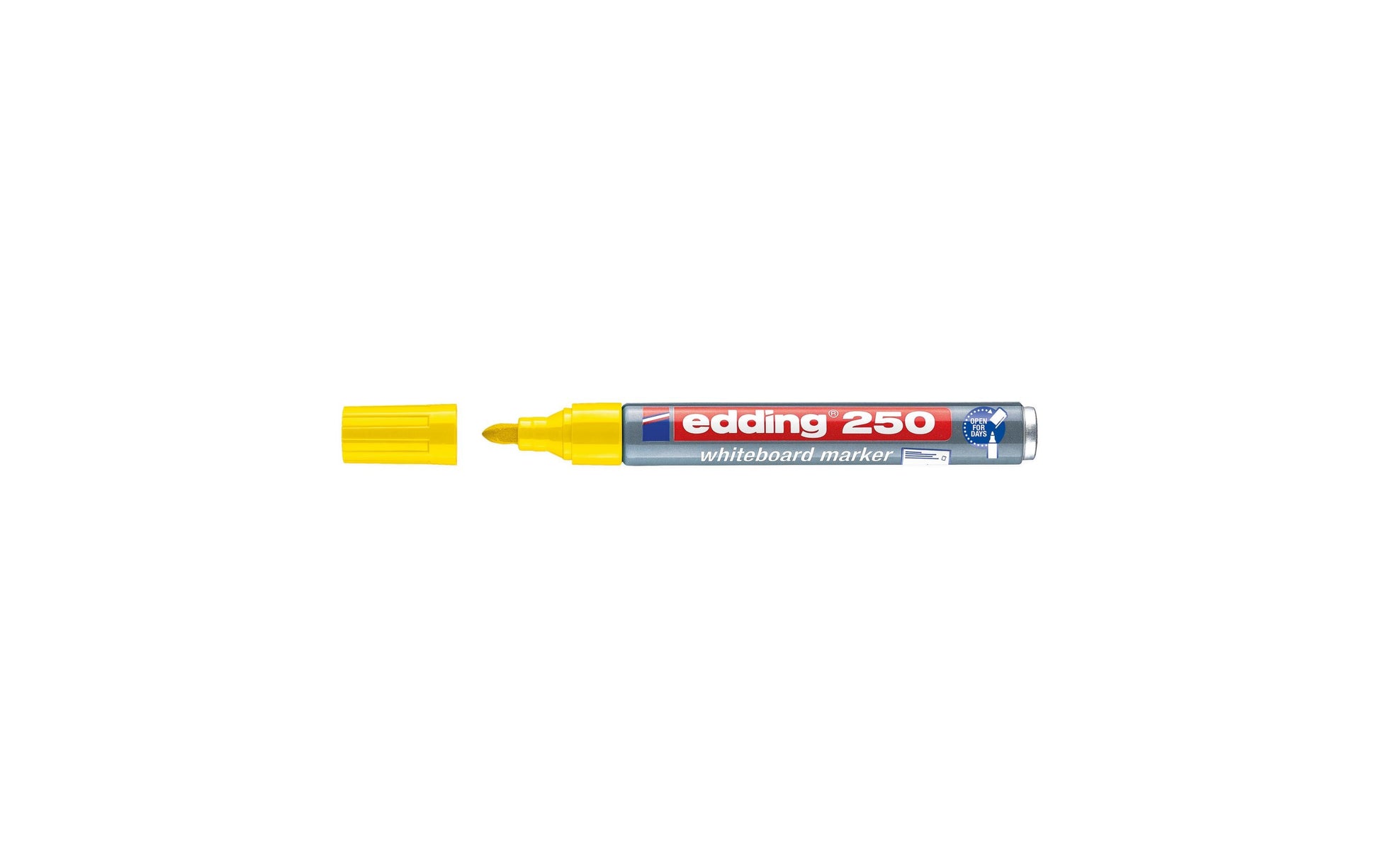 Edding Whiteboard-Marker 250 – Rundspitze 1,5-3 mm – Gelb – Trocken abwischbar