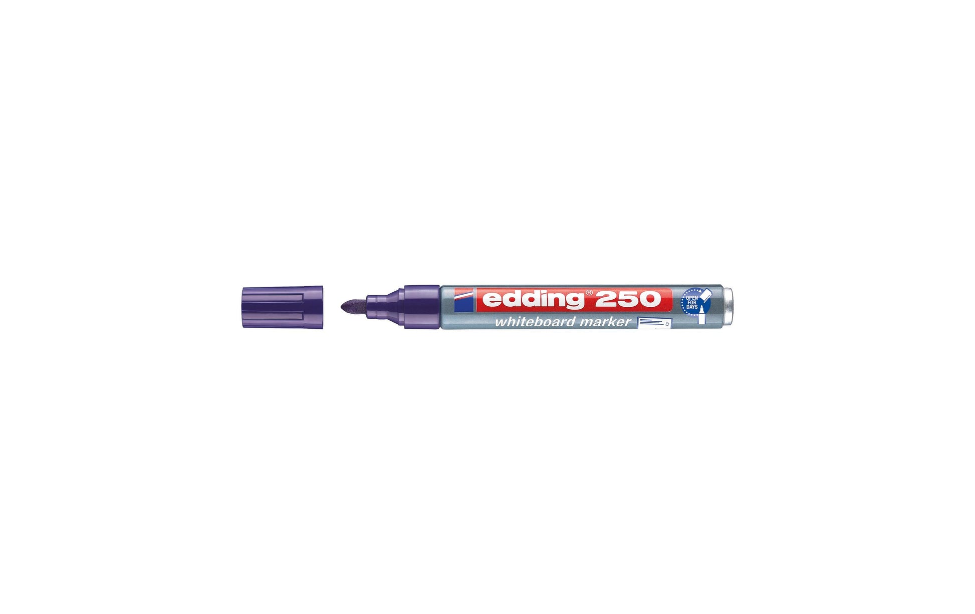 Edding Whiteboard-Marker 250 – Rundspitze 1,5-3 mm – Violett – Trocken abwischbar