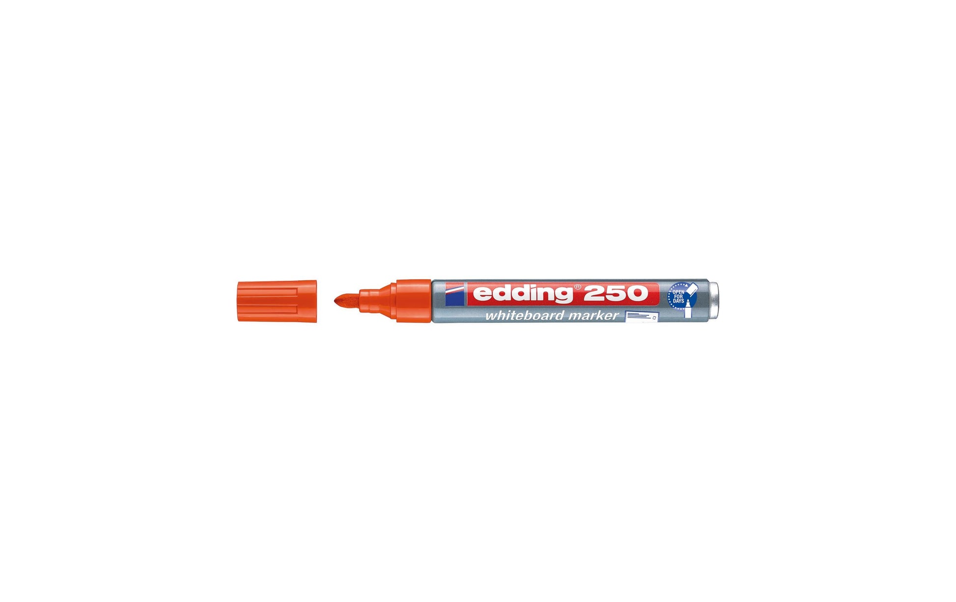 Edding Whiteboard-Marker 250 – Rundspitze 1,5-3 mm – Orange – Trocken abwischbar