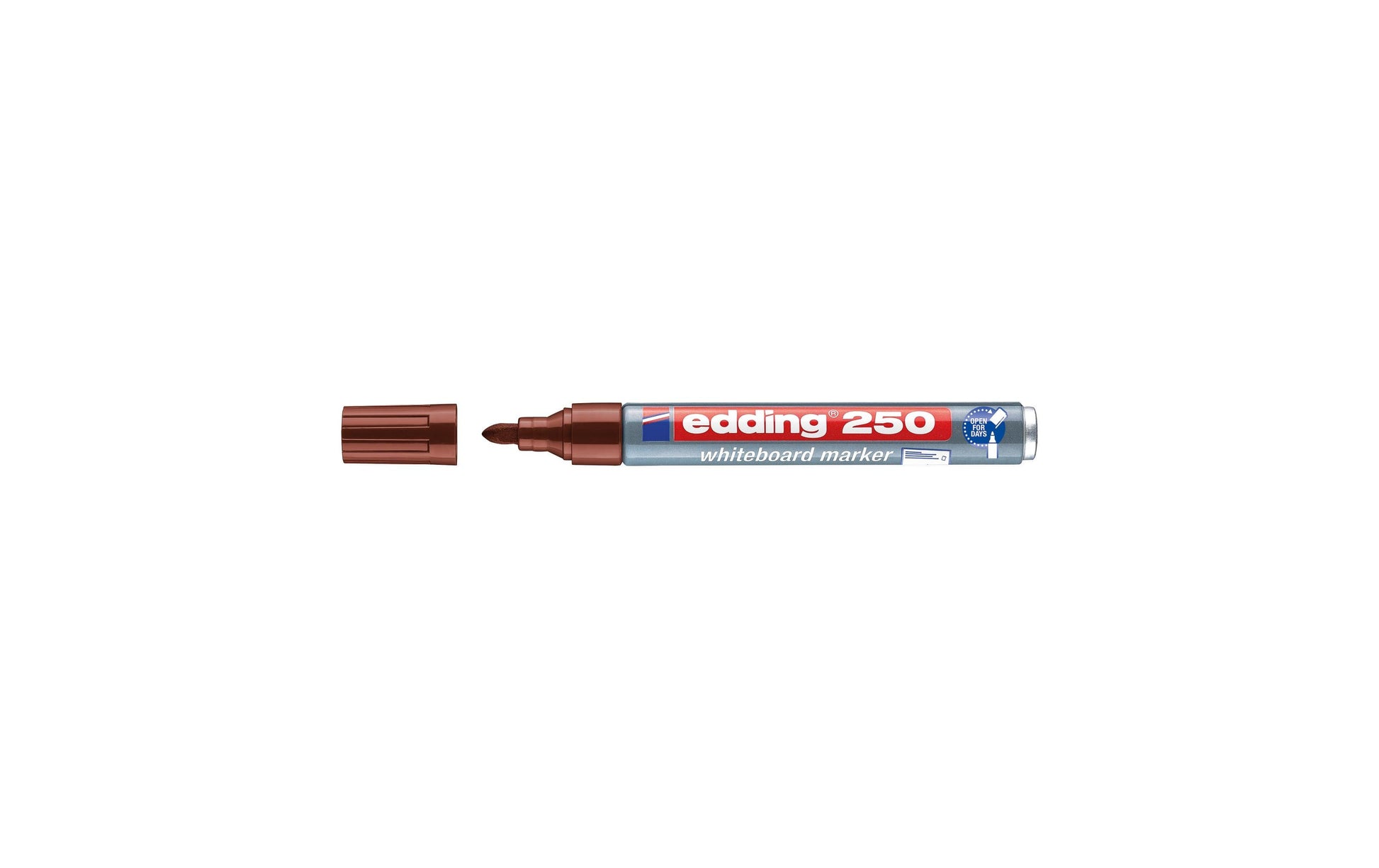 Edding Whiteboard-Marker 250 – Rundspitze 1,5-3 mm – Braun – Trocken abwischbar