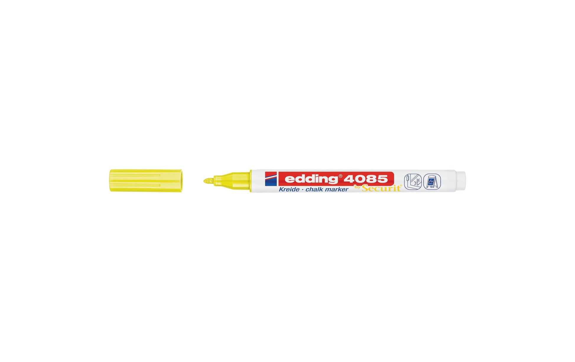 Edding 4085 Kreidemarker – Rund 1–2 mm – Gelb, für Glas und andere glatte Oberflächen