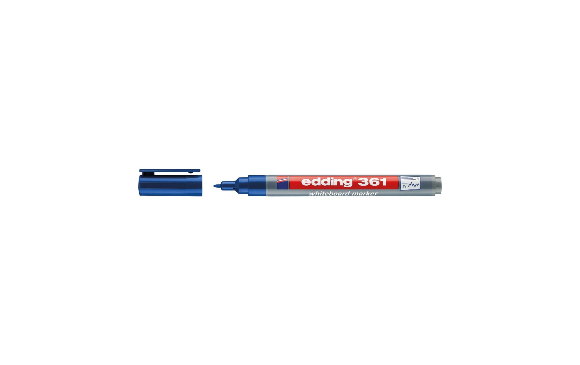 Edding Whiteboard-Marker 361 – Rundspitze 1 mm – Blau – trocken abwischbar