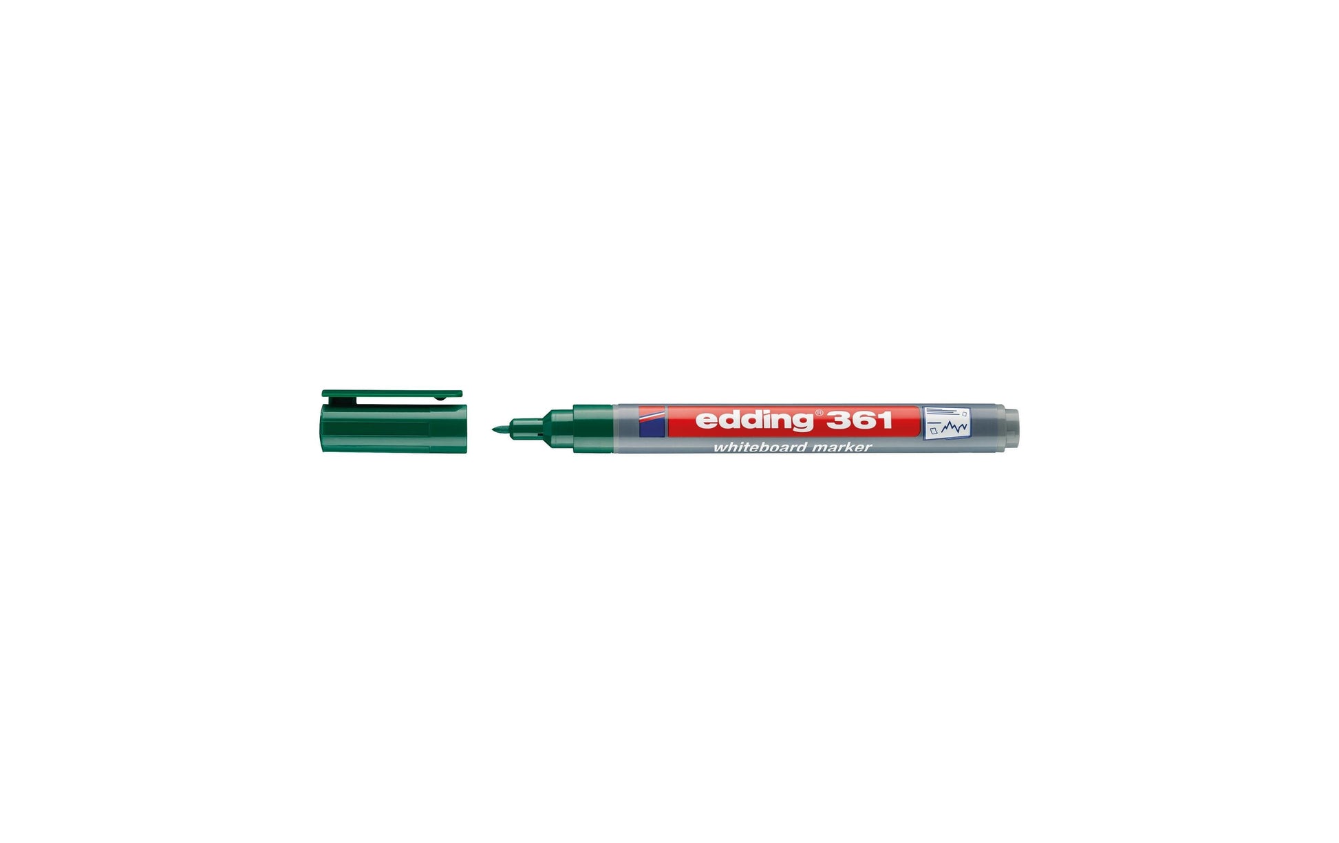 Edding Whiteboard-Marker 361 – Rundspitze 1 mm – Grün – trocken abwischbar