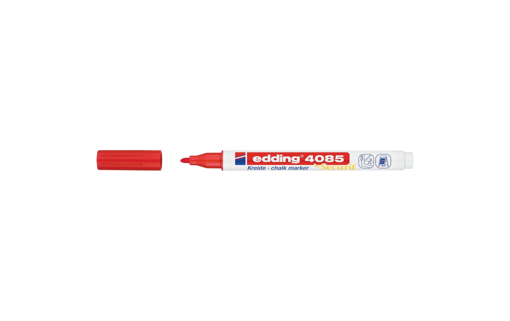 Edding 4085 Kreidemarker – Rund 1–2 mm – Rot, für Glas/Tafel