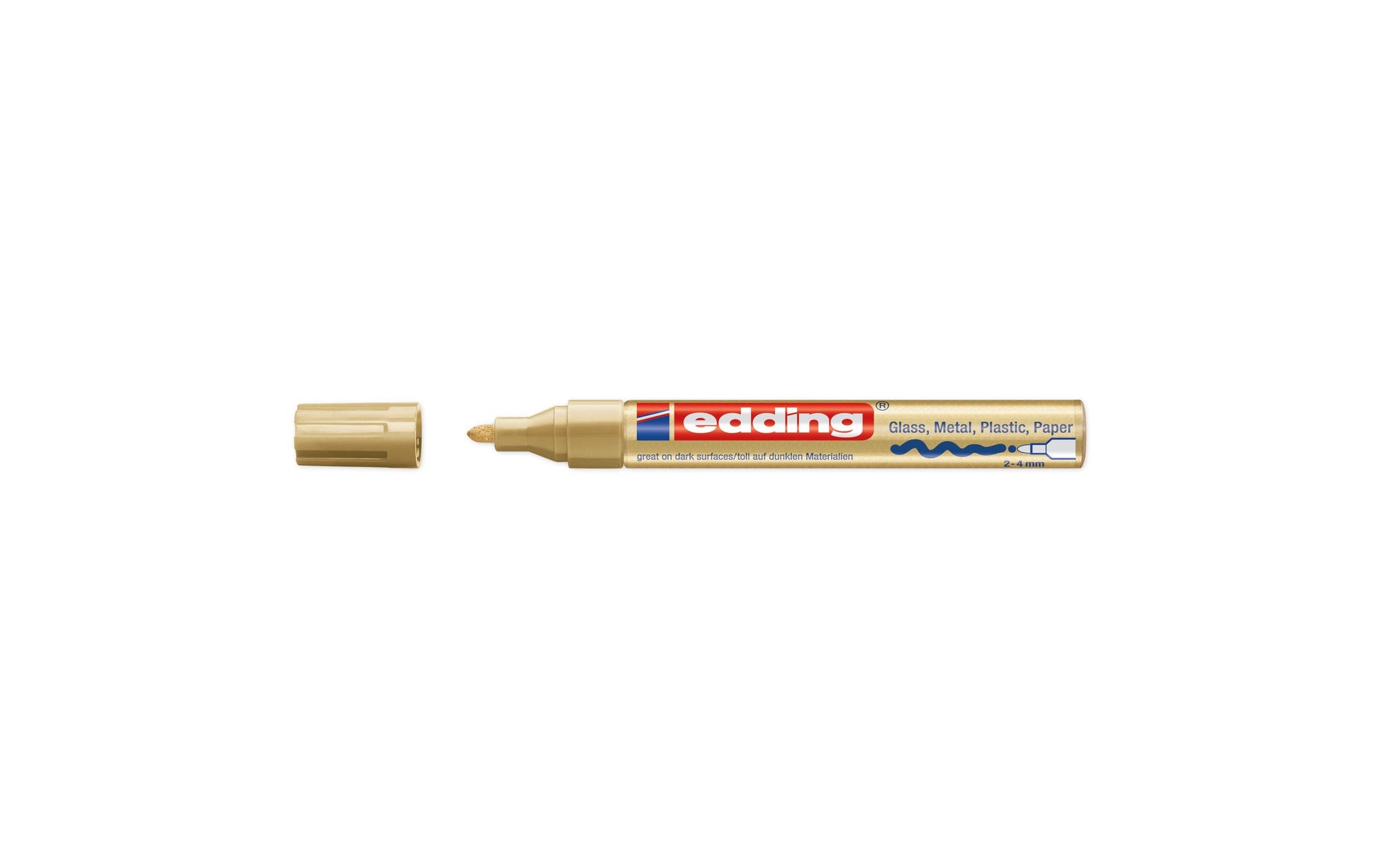 Edding 750 Lackmarker – 2–4 mm – gold – für Glas, Metall und Kunststoff
