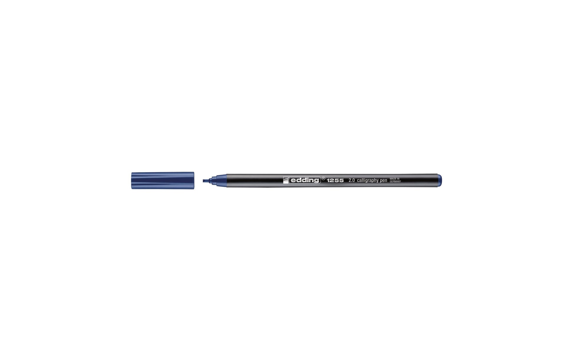 Edding Calligraphie Pen 1255 Filzstift – Keilspitze, 2 mm, wasserbasiert, wasserfest, blau
