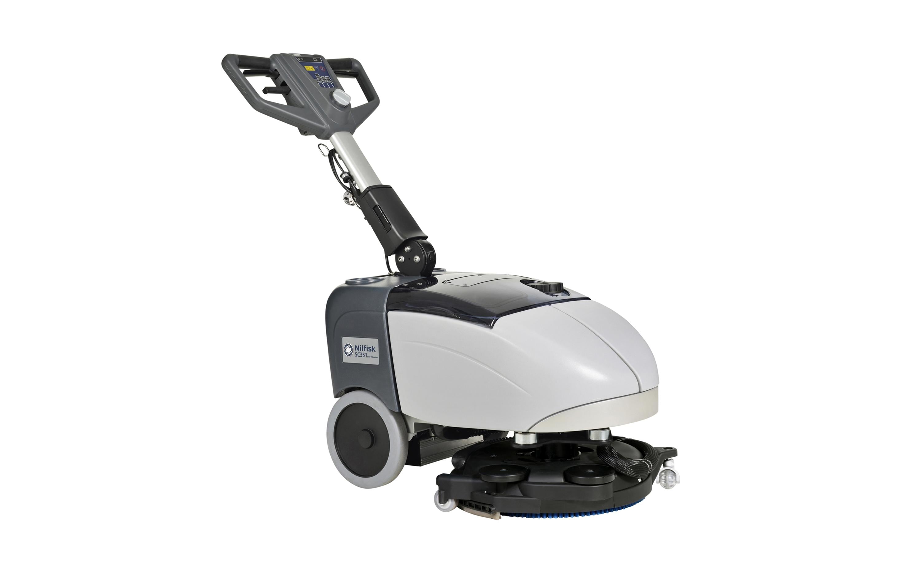 Nilfisk SC351 Akku-Scheuersaugmaschine – 12 V, 11 l, 450 W – Grau – 73 × 47,5 × 45 cm